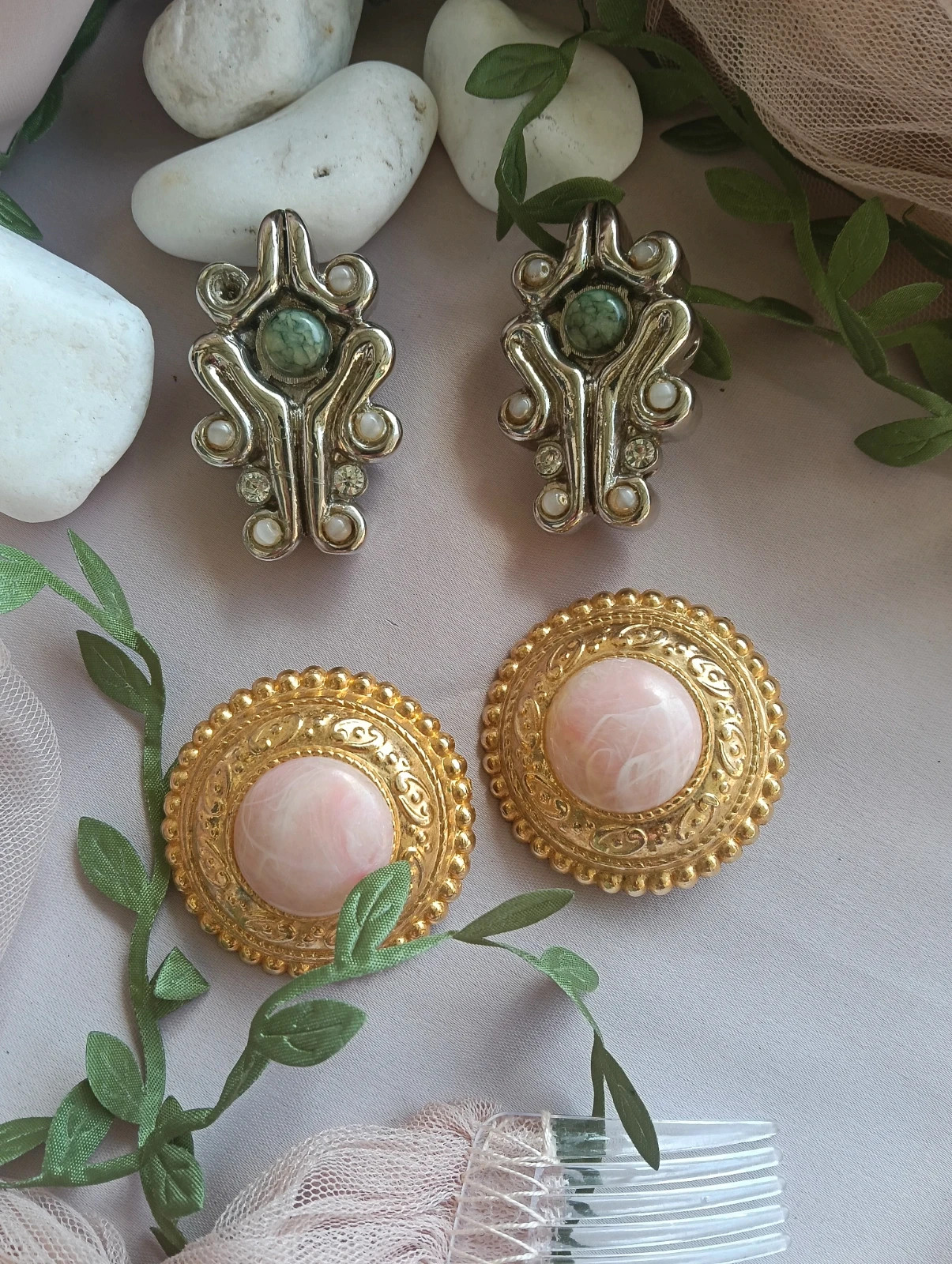 Bundle two pairs earrings maxi brutalist