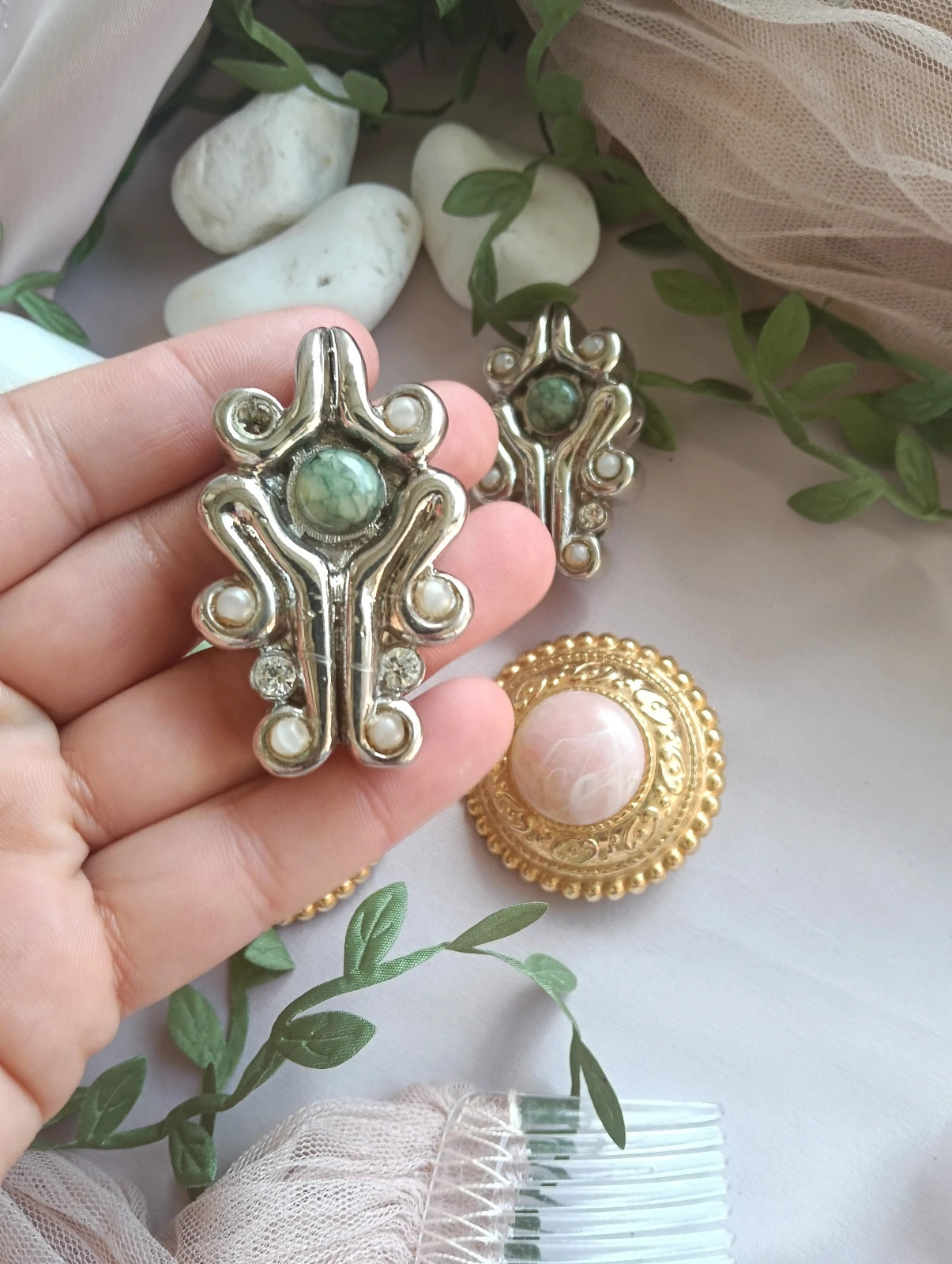 Bundle two pairs earrings maxi brutalist – Vintage Chic 5