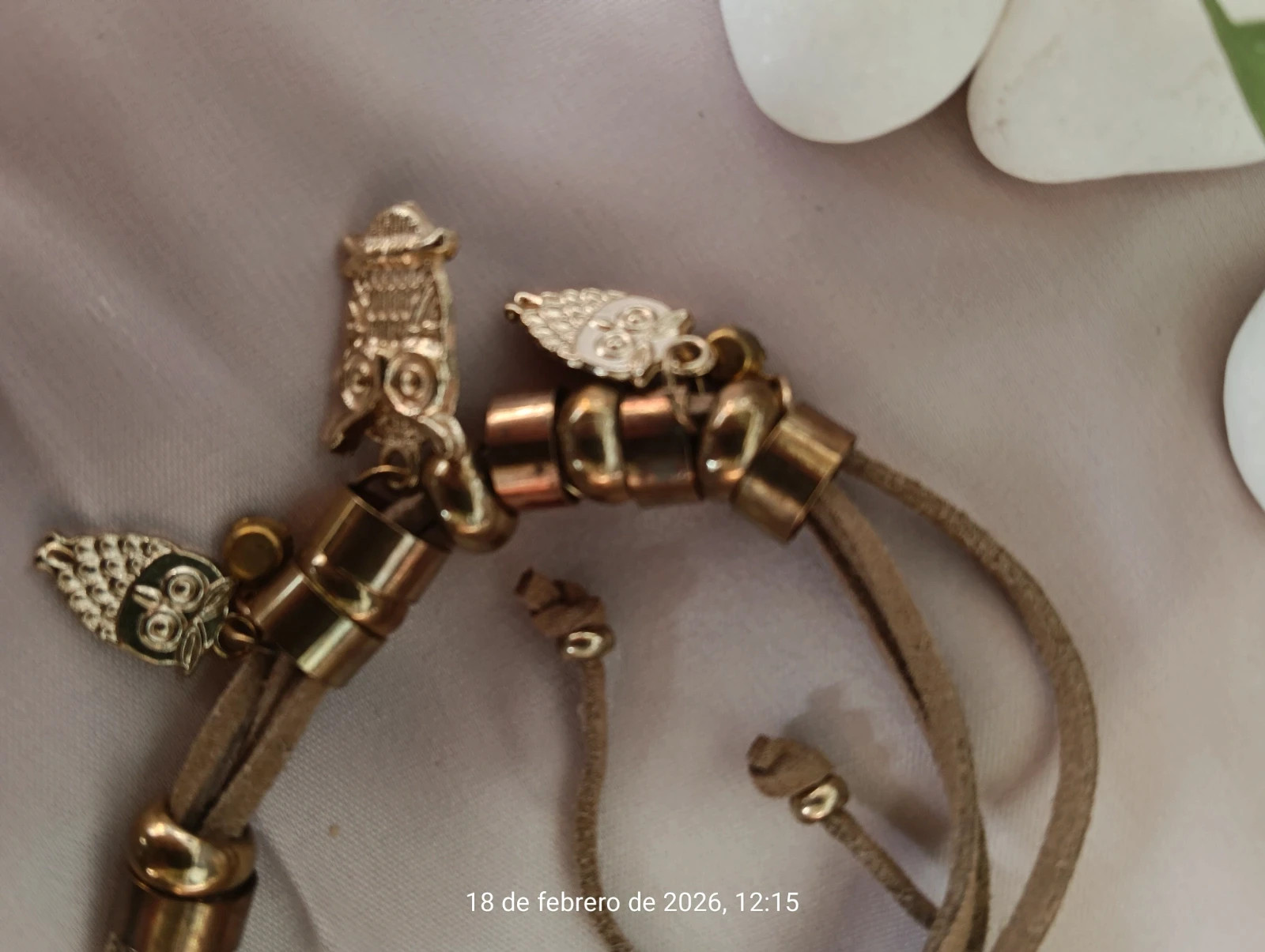 Antique bronze multi layer suede cord bracelet with OWL charm – Boutique Bohéme 3