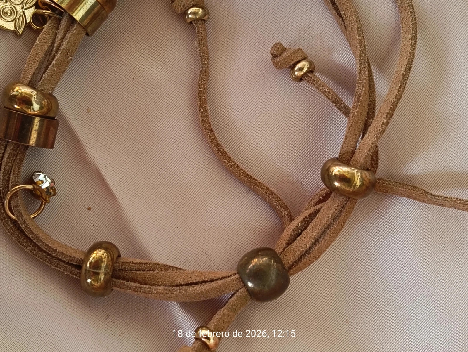 Antique bronze multi layer suede cord bracelet with OWL charm – Boutique Bohéme 5