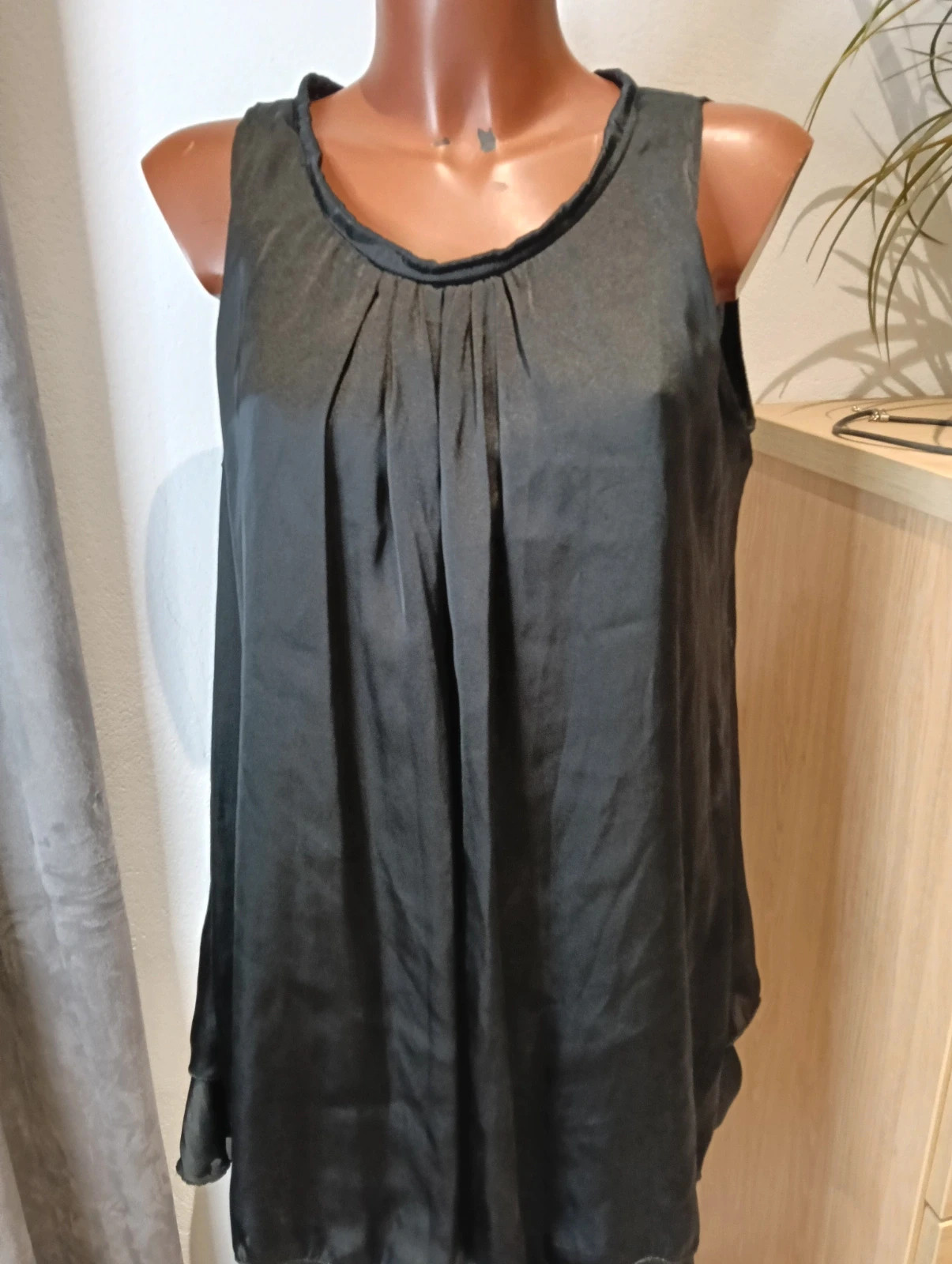 Black elegant dress sleeveless cocktail summer size 46 – Vintage Dressing – taille XXXL / 46 / 18 2