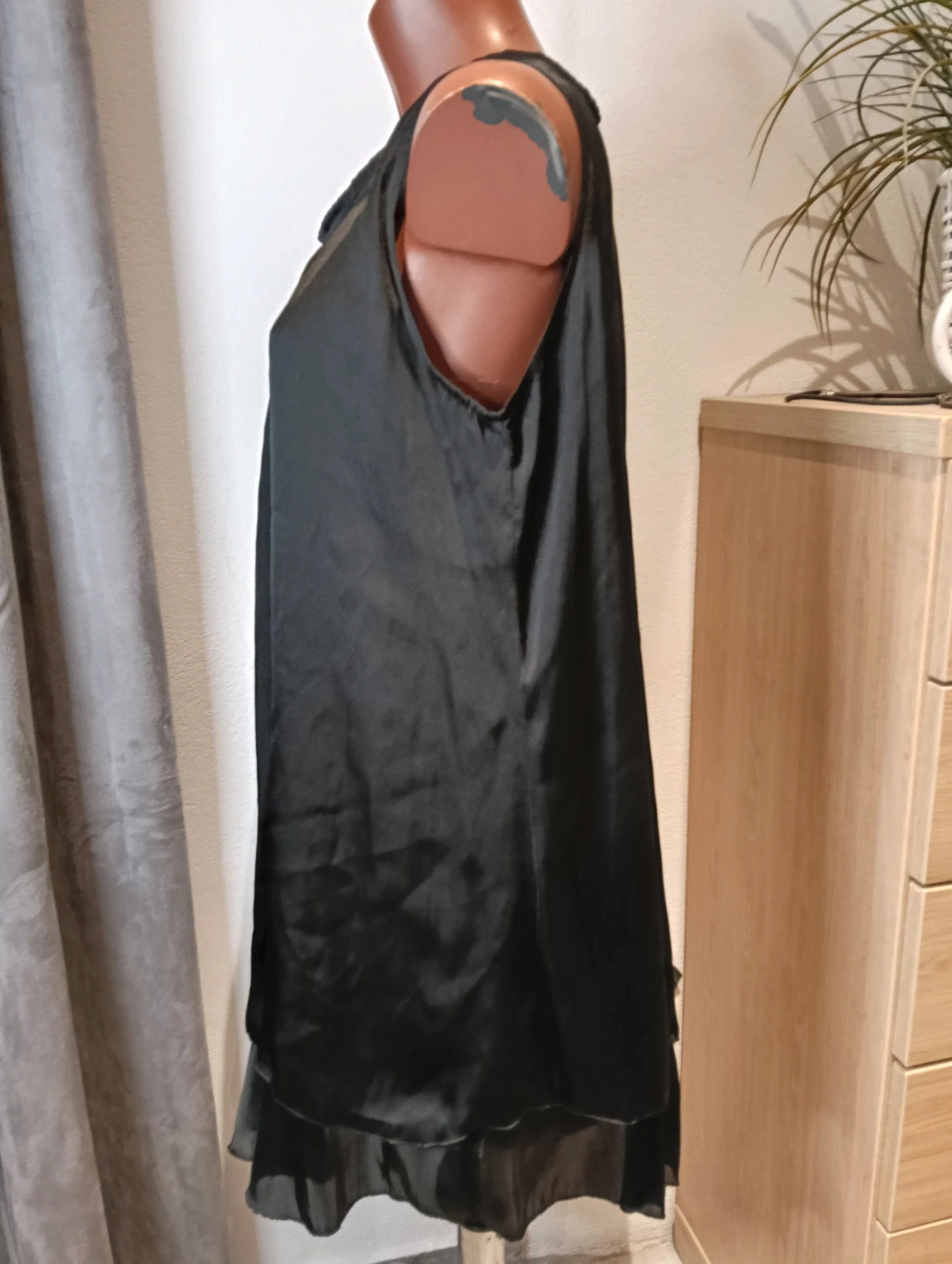 Black elegant dress sleeveless cocktail summer size 46 – Vintage Dressing – taille XXXL / 46 / 18 4