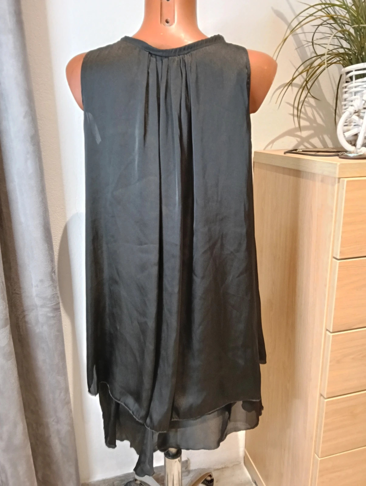 Black elegant dress sleeveless cocktail summer size 46 – Vintage Dressing – taille XXXL / 46 / 18 5
