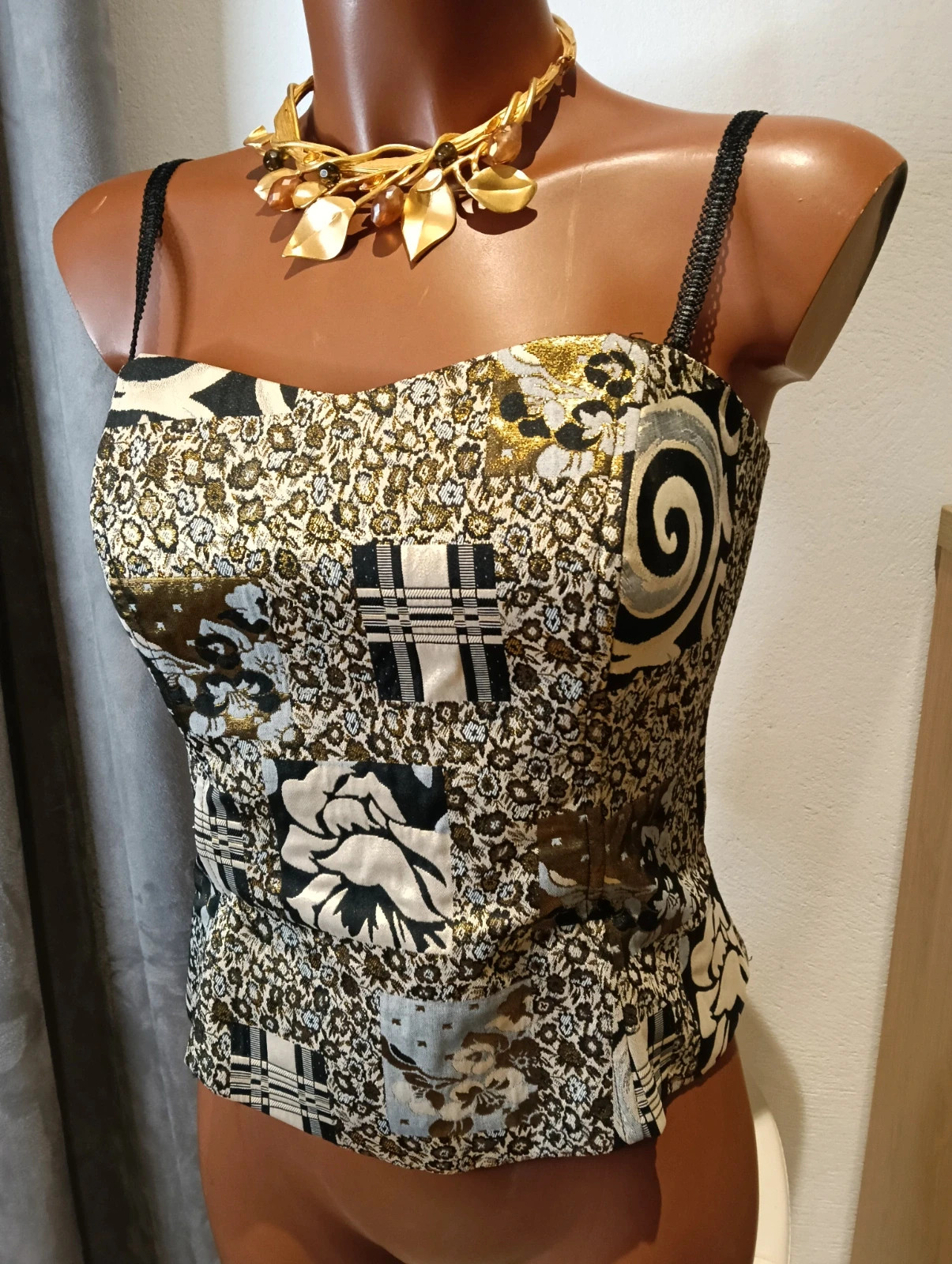 Brocade bustier top vintage size 40 – Vintage Dressing – taille L / 40 / 12 2