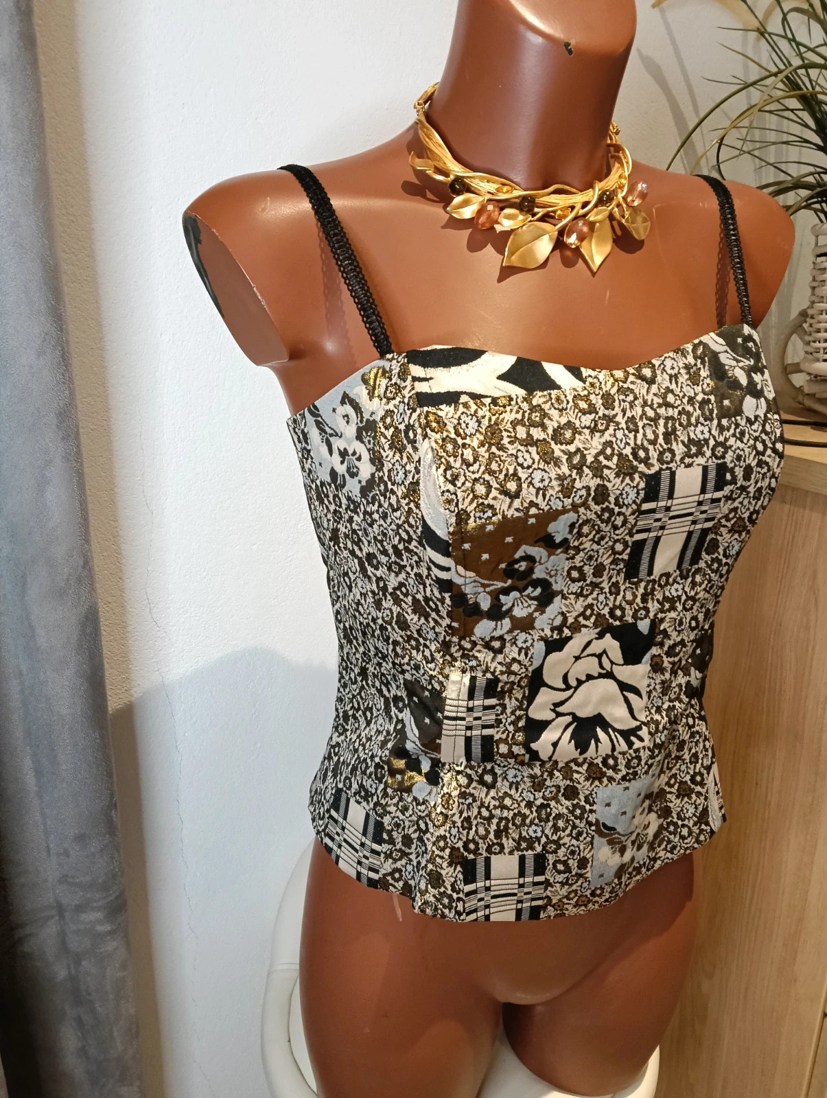 Brocade bustier top vintage size 40 – Vintage Dressing – taille L / 40 / 12 3