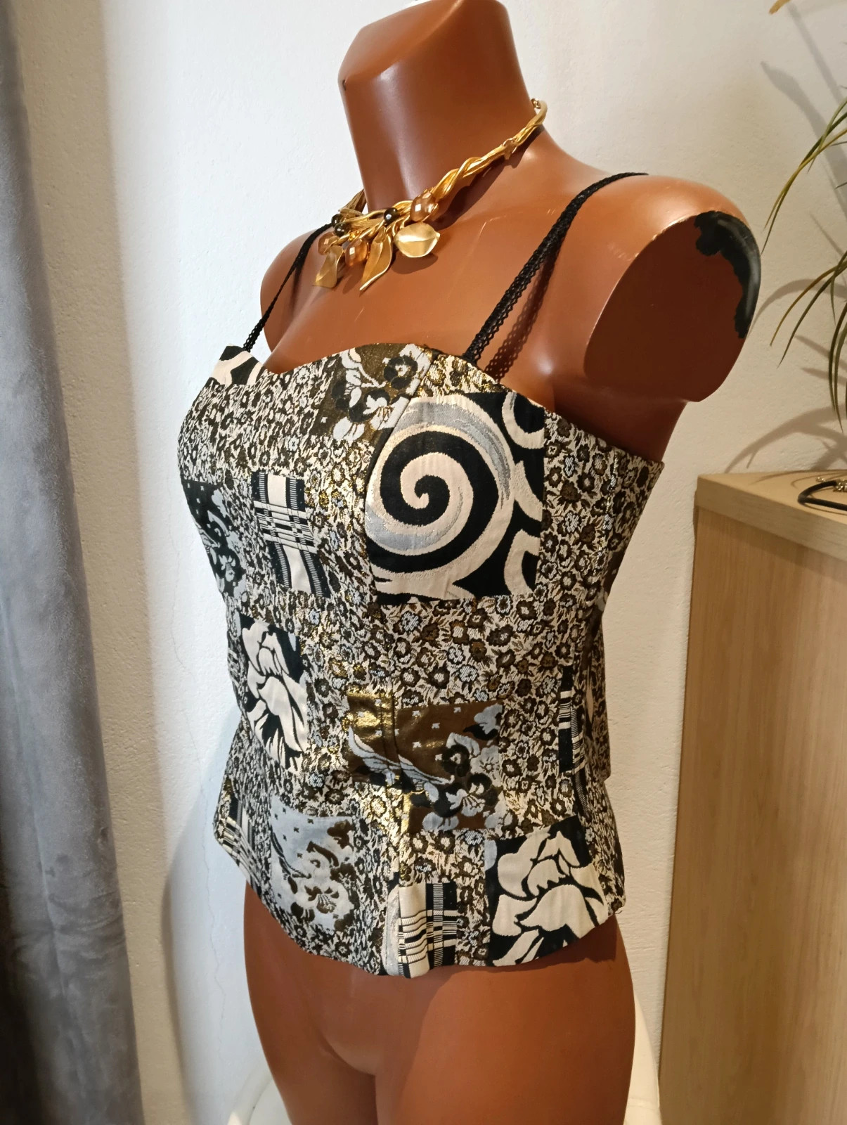 Brocade bustier top vintage size 40 – Vintage Dressing – taille L / 40 / 12 4