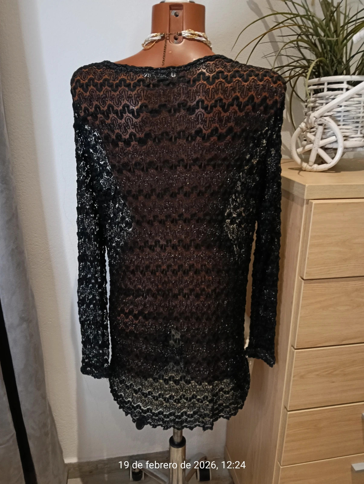 Vintage getrich metallic black lace cardigan with feog fasteners – Vintage Dressing – taille L / 40 / 12 5