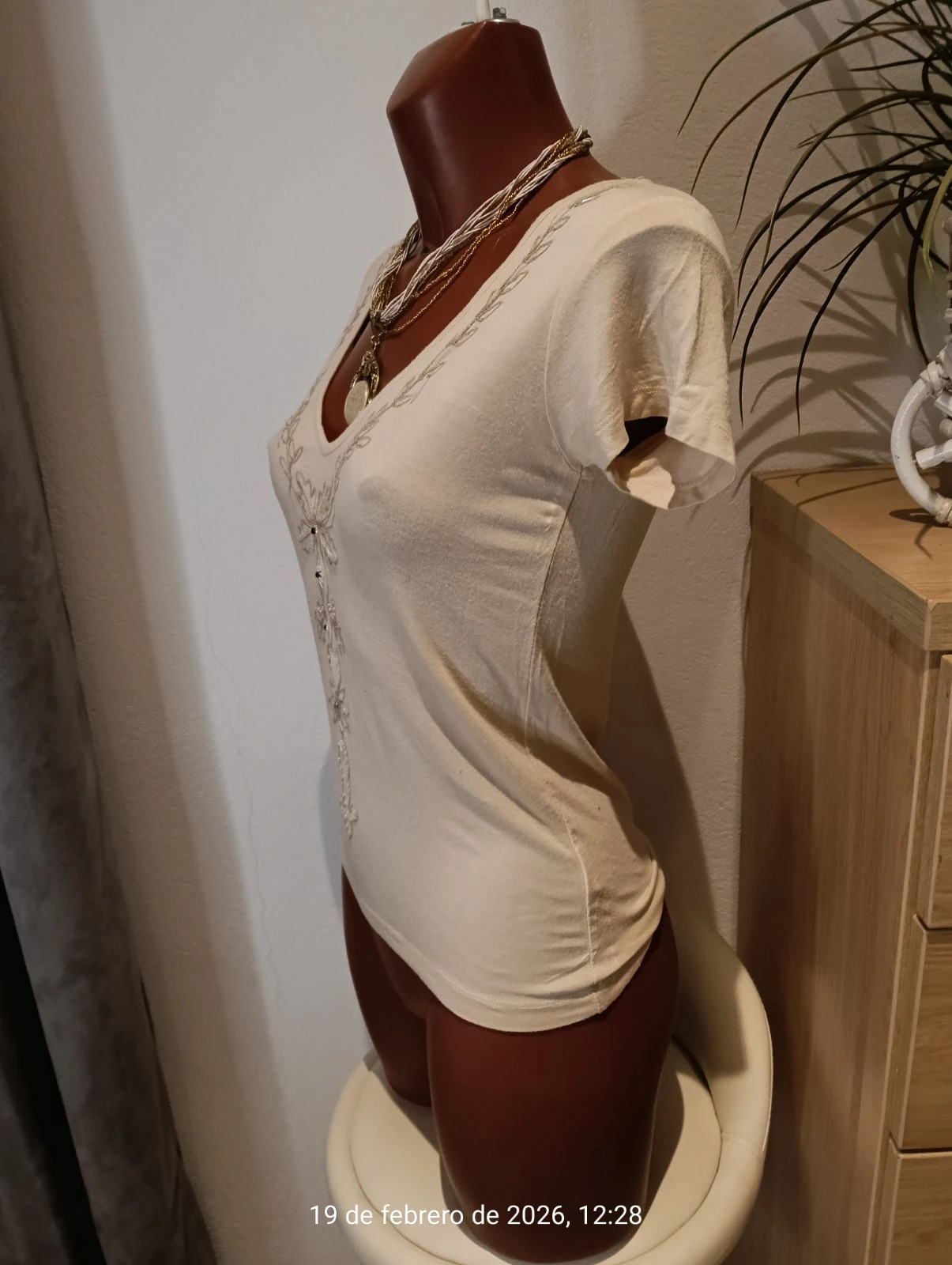Caroll embroidered flower top in beige size S – Caroll – taille S / 36 / 8 3
