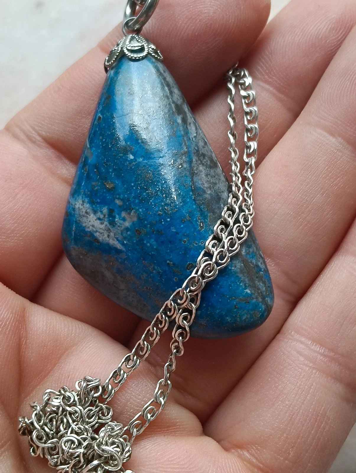 Sterling silver necklace with lapislazuli – Argent