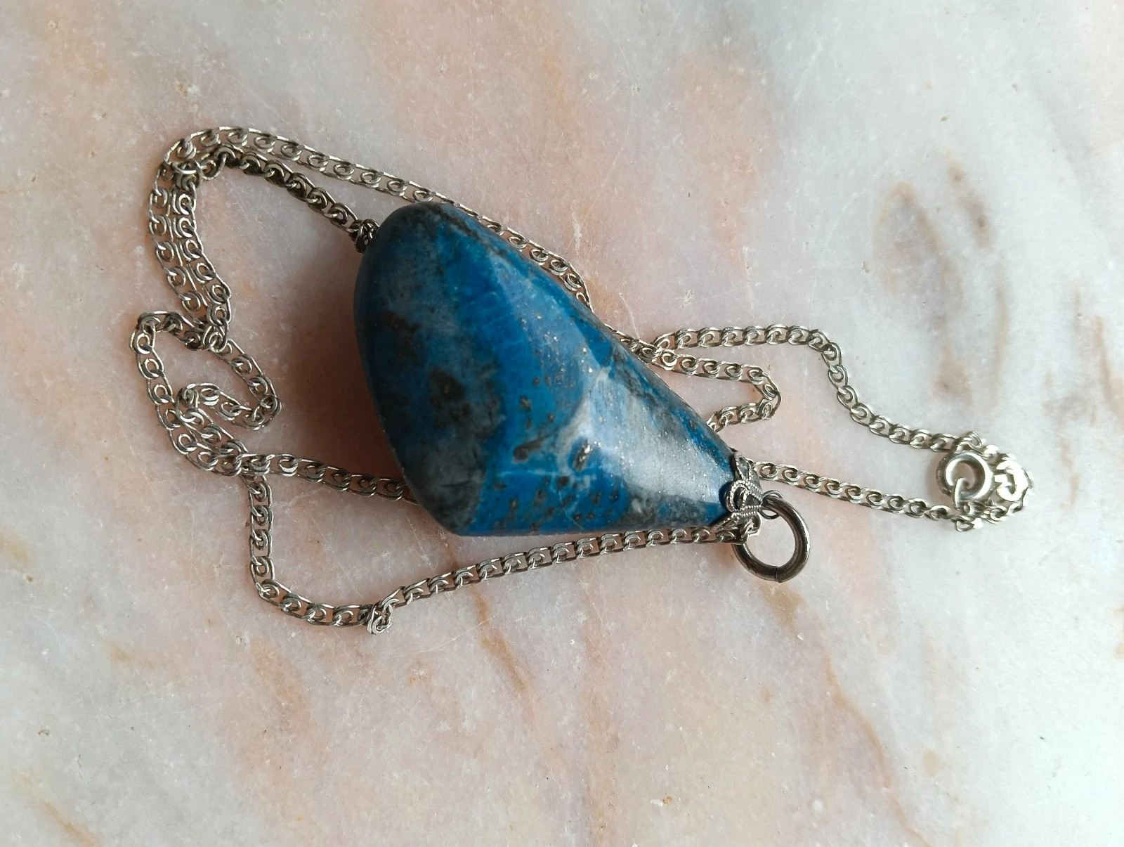 Sterling silver necklace with lapislazuli – Argent 2