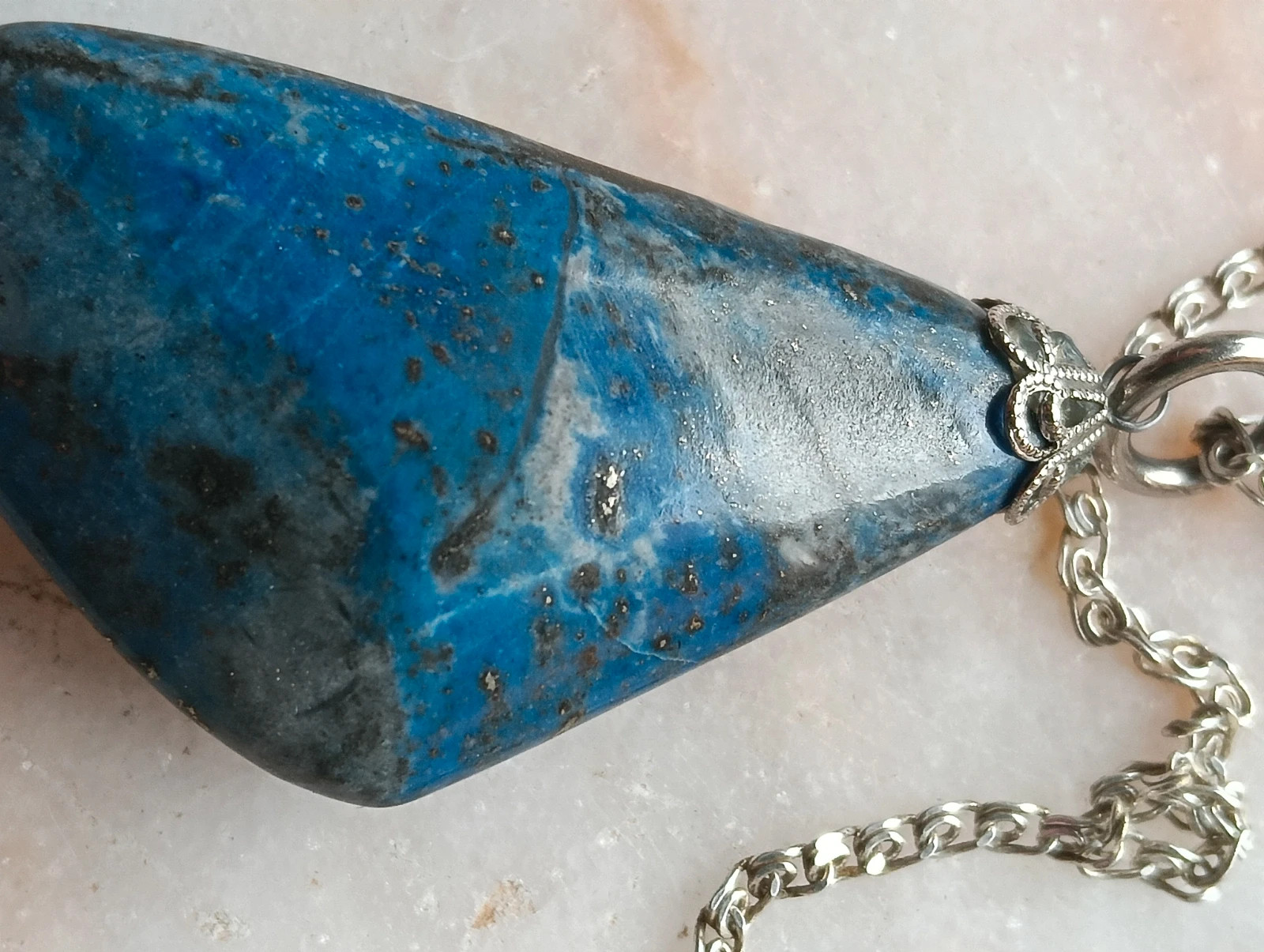 Sterling silver necklace with lapislazuli – Argent 4