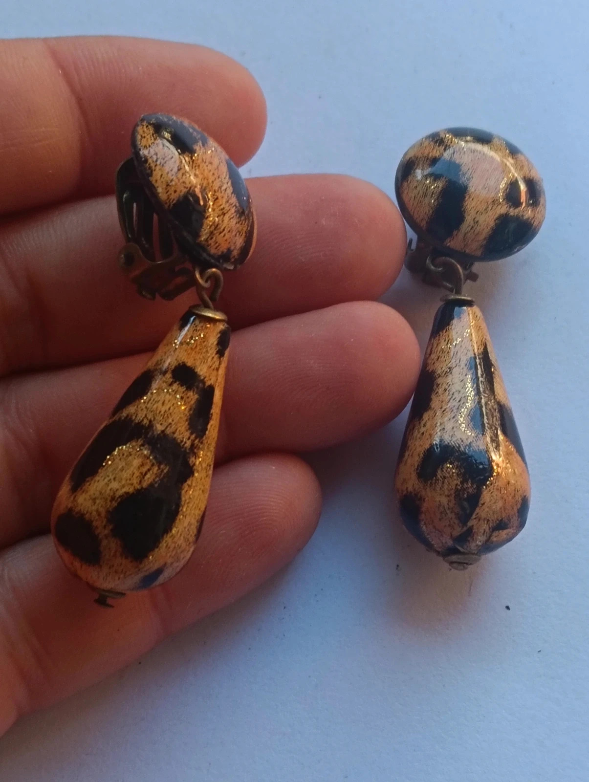 Vintage earrings leopard Boucles d'oreilles Pendientes clip – Vintage Love 4