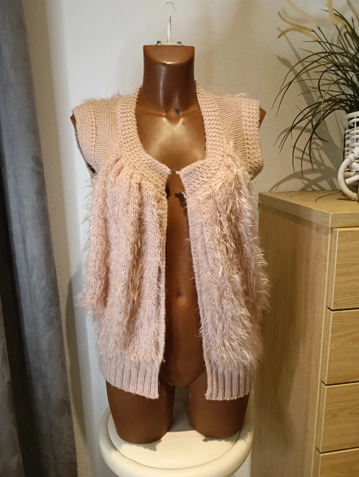 Vintage Oversized knitted Pink vest – Vintage Dressing – taille L / 40 / 12 2