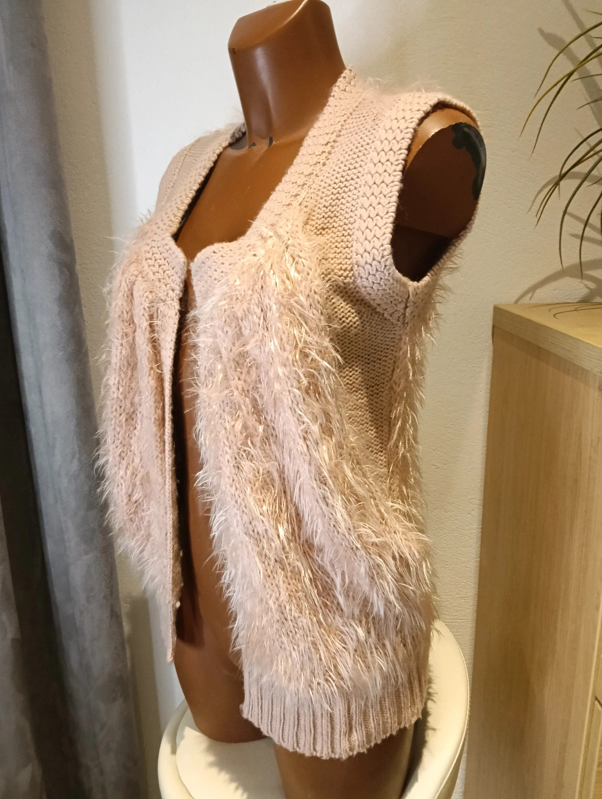 Vintage Oversized knitted Pink vest – Vintage Dressing – taille L / 40 / 12 3
