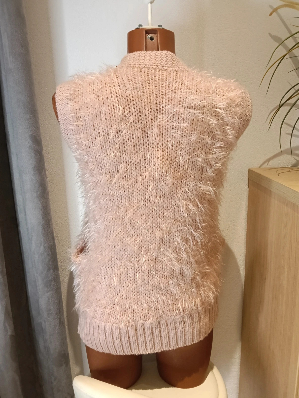 Vintage Oversized knitted Pink vest – Vintage Dressing – taille L / 40 / 12 4