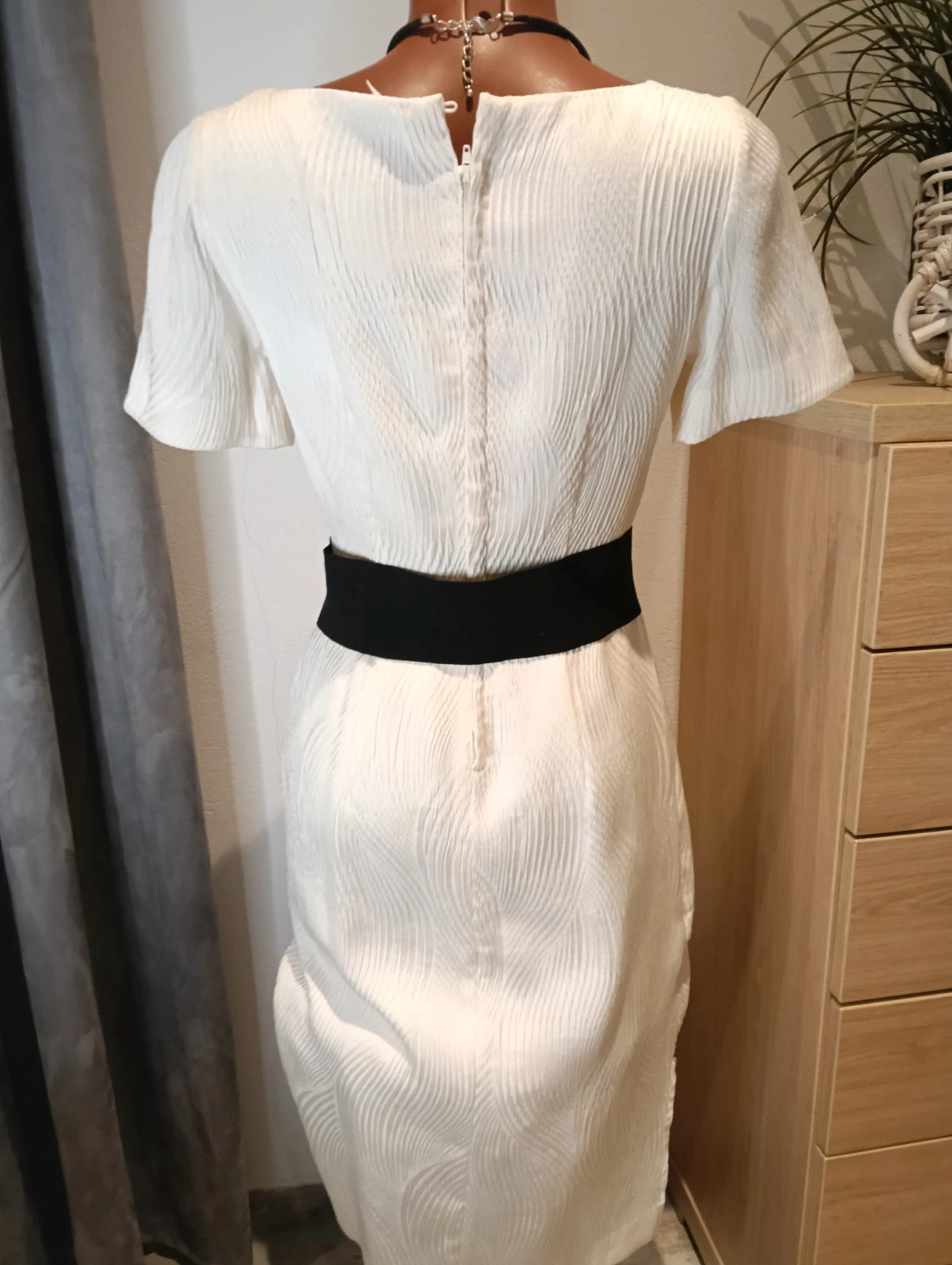 Vintage 60s cream textured wave sheath cocktail mididress – Vintage Dressing – taille M / 38 / 10 3