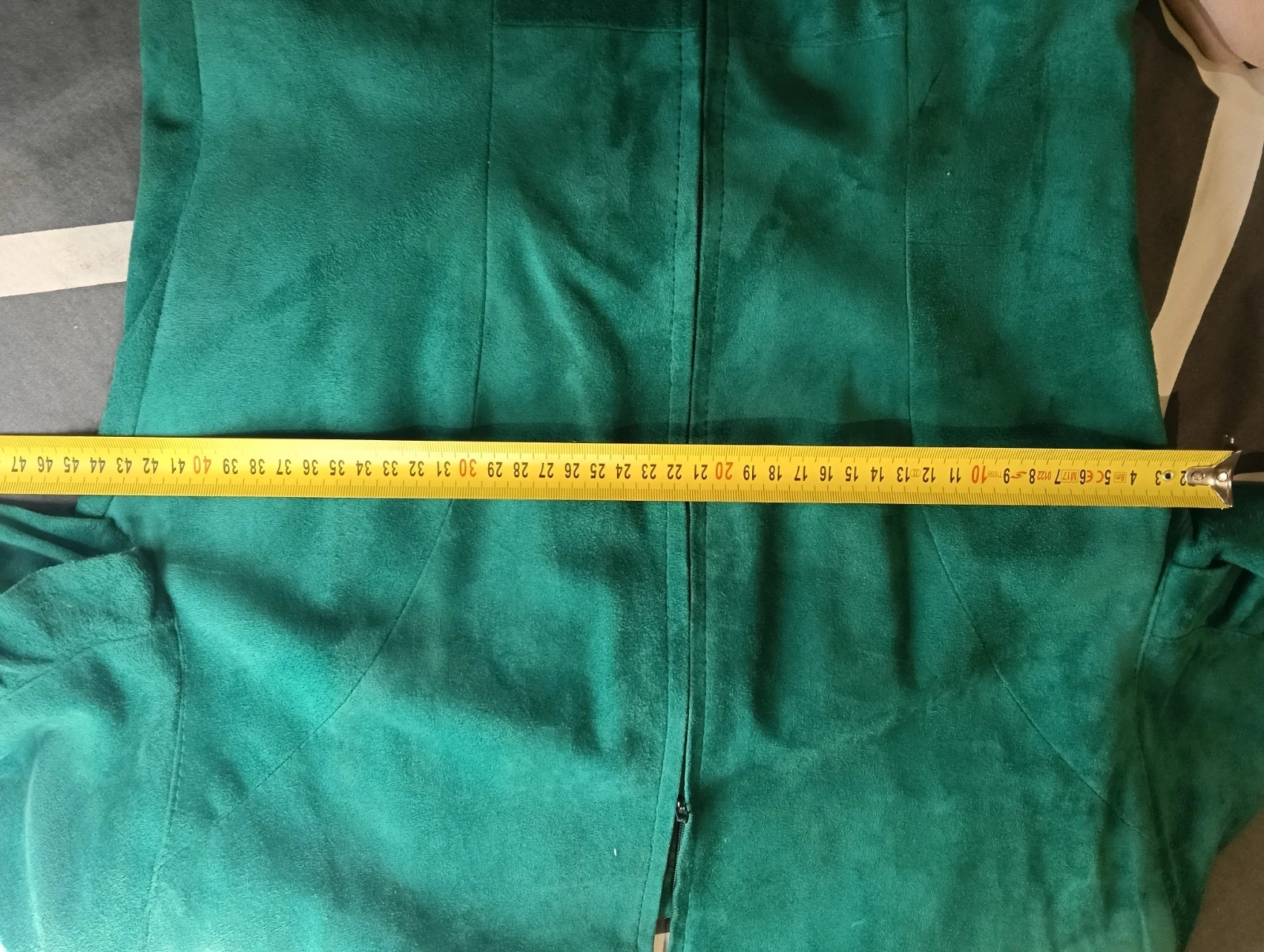 Vintage 80s emerald Green faux suede ruffle mini dress long sleeve s/m – Vintage Chic – taille M / 38 / 10 4