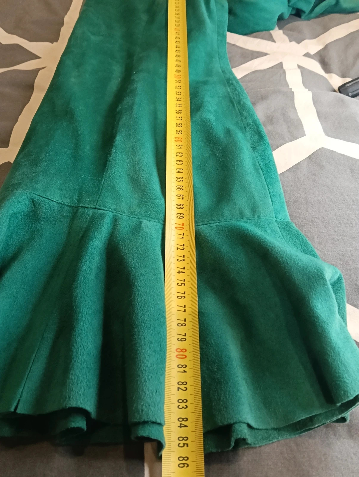 Vintage 80s emerald Green faux suede ruffle mini dress long sleeve s/m – Vintage Chic – taille M / 38 / 10 5