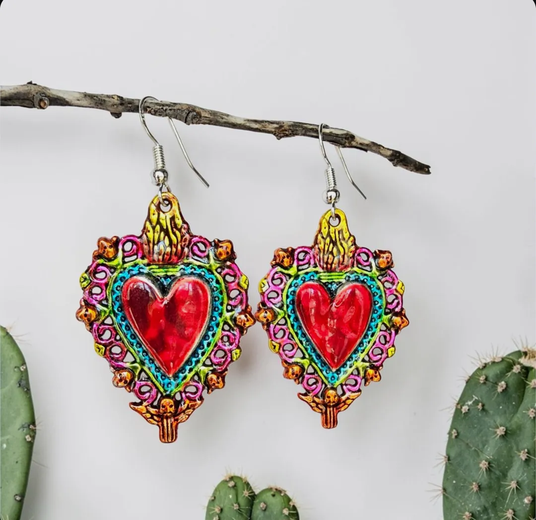 Pendientes esmaltados tipo Ex Voto  – La corona de Elvis 7