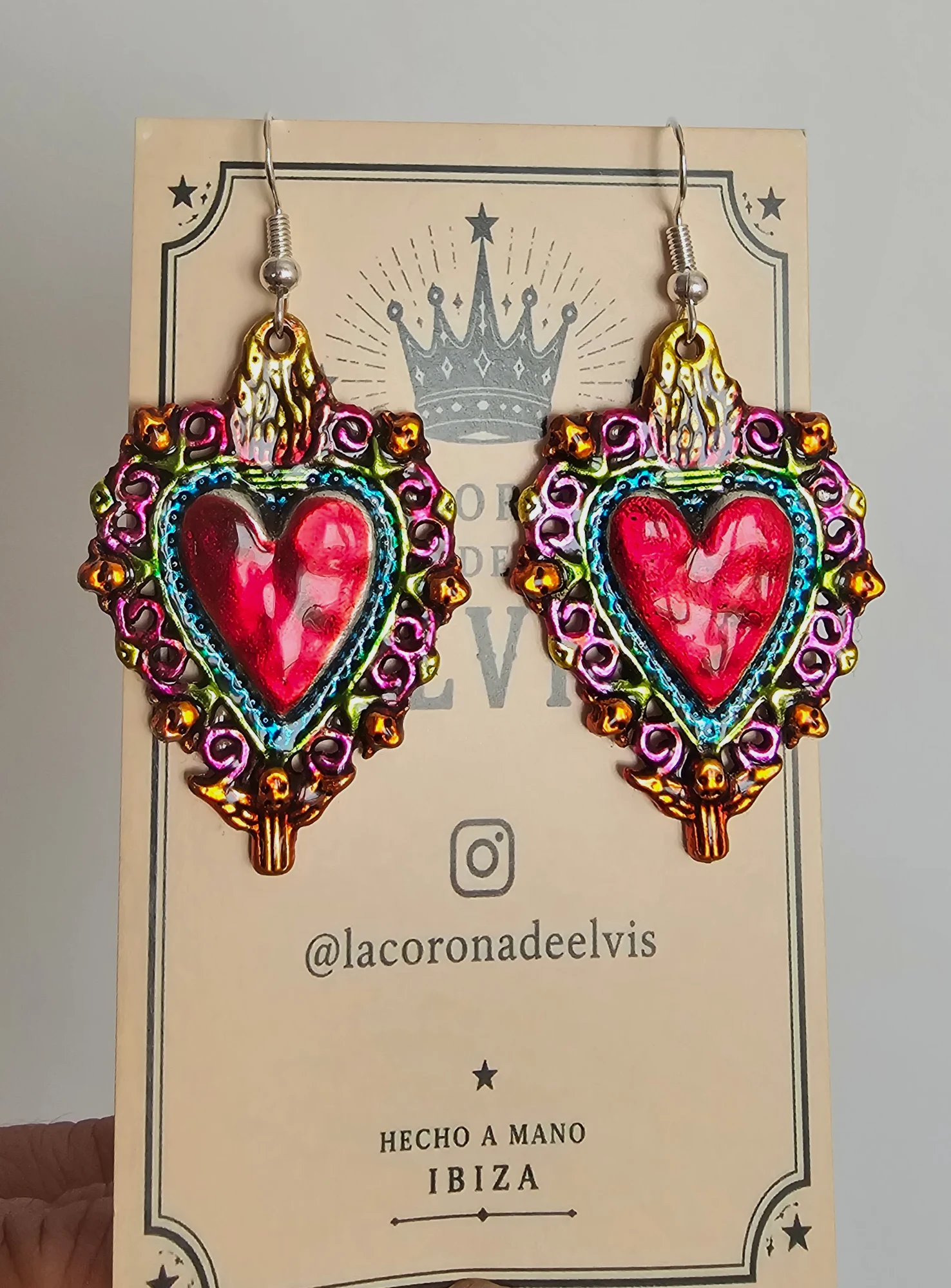 Pendientes esmaltados tipo Ex Voto