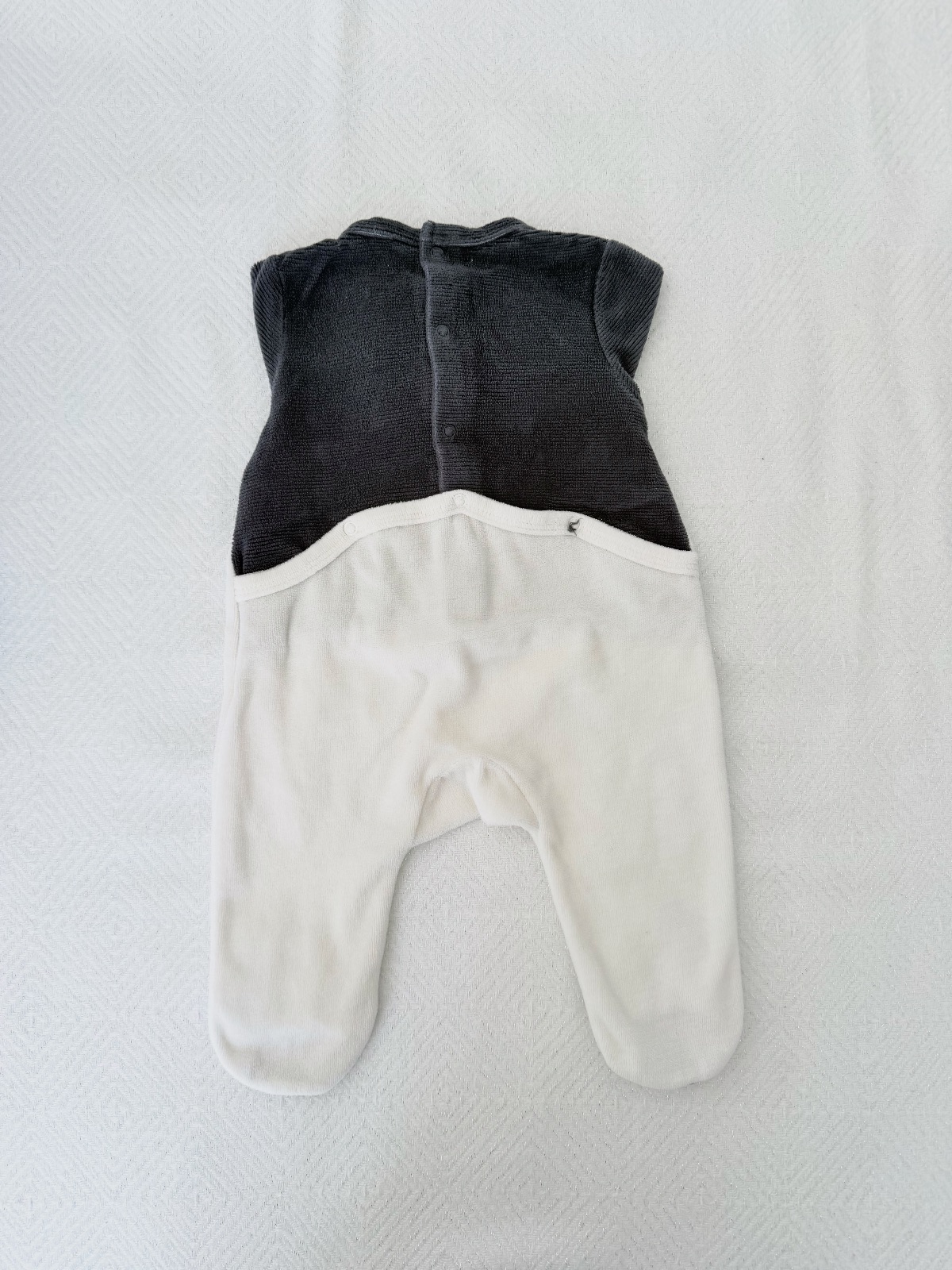 Pyjama velours panda noir et blanc Orchestra 3 mois  – Orchestra – taille 3 mois 3