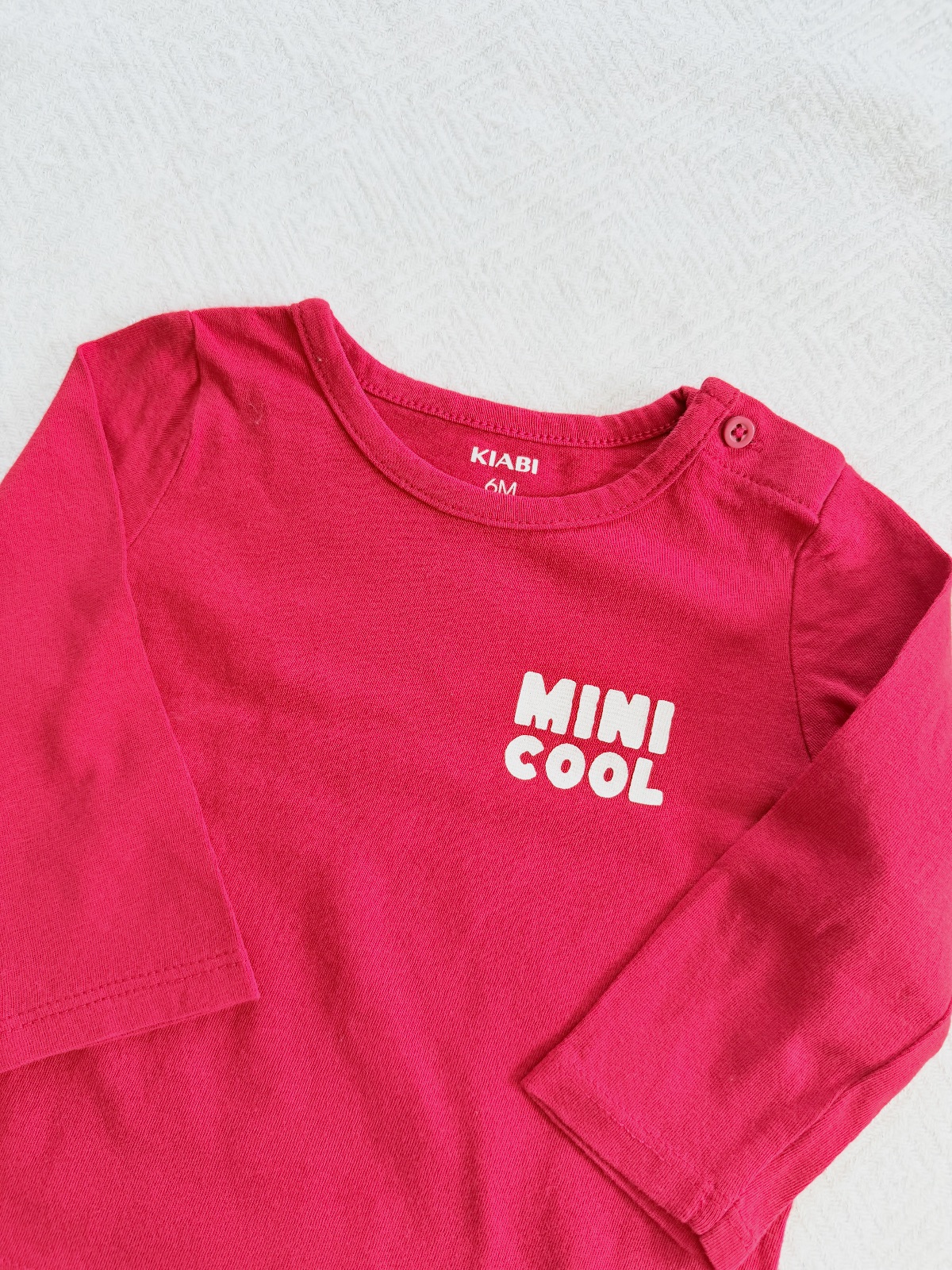 T shirt rouge et blanc manches longues Kiabi 6 mois  – Kiabi – taille 6 mois 3