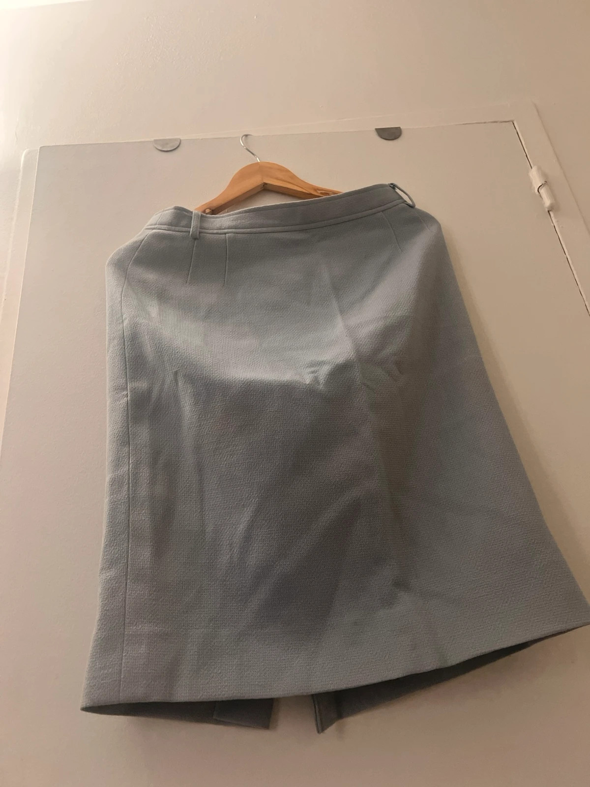 Jupe baby blue vintage Caroline ROHMER 100% laine