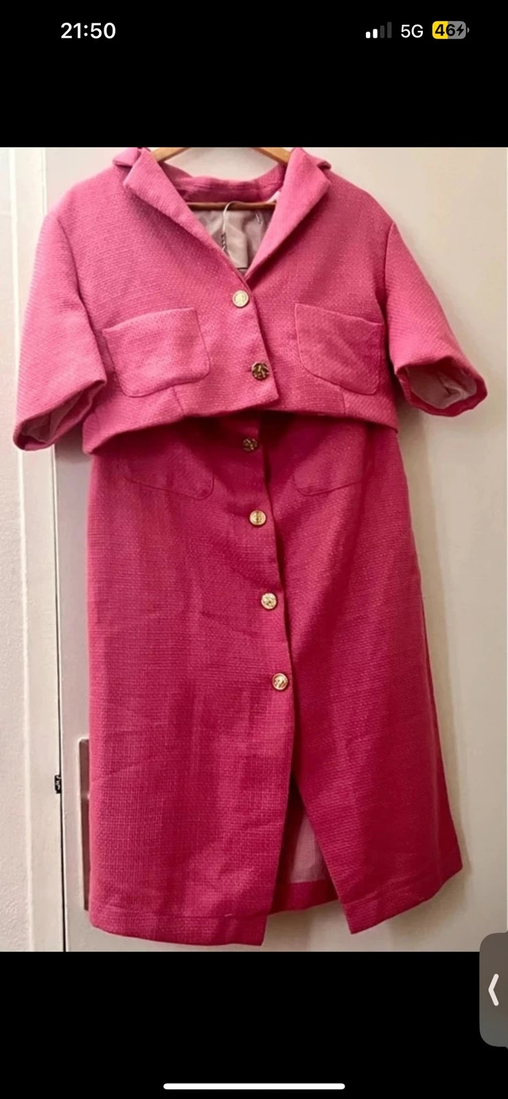 Ensemble Tweed rose taille L