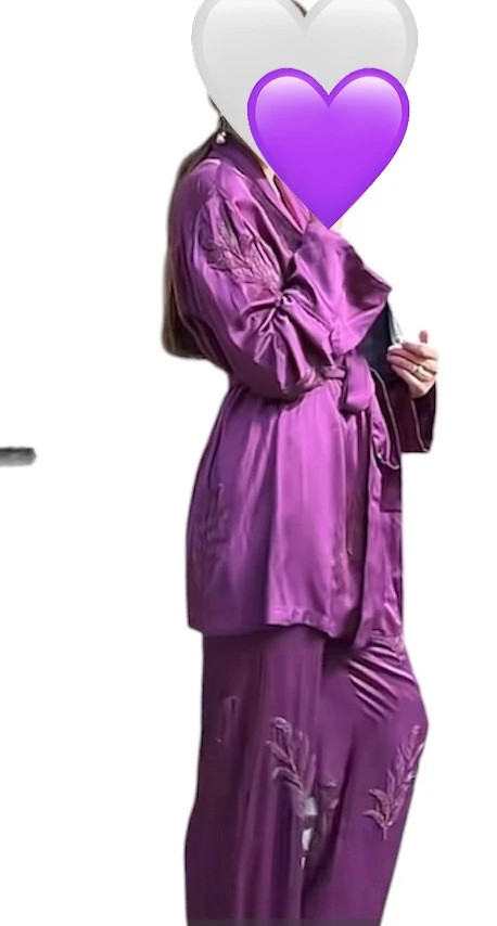 Magnifique ensemble sequins perles violet Zara