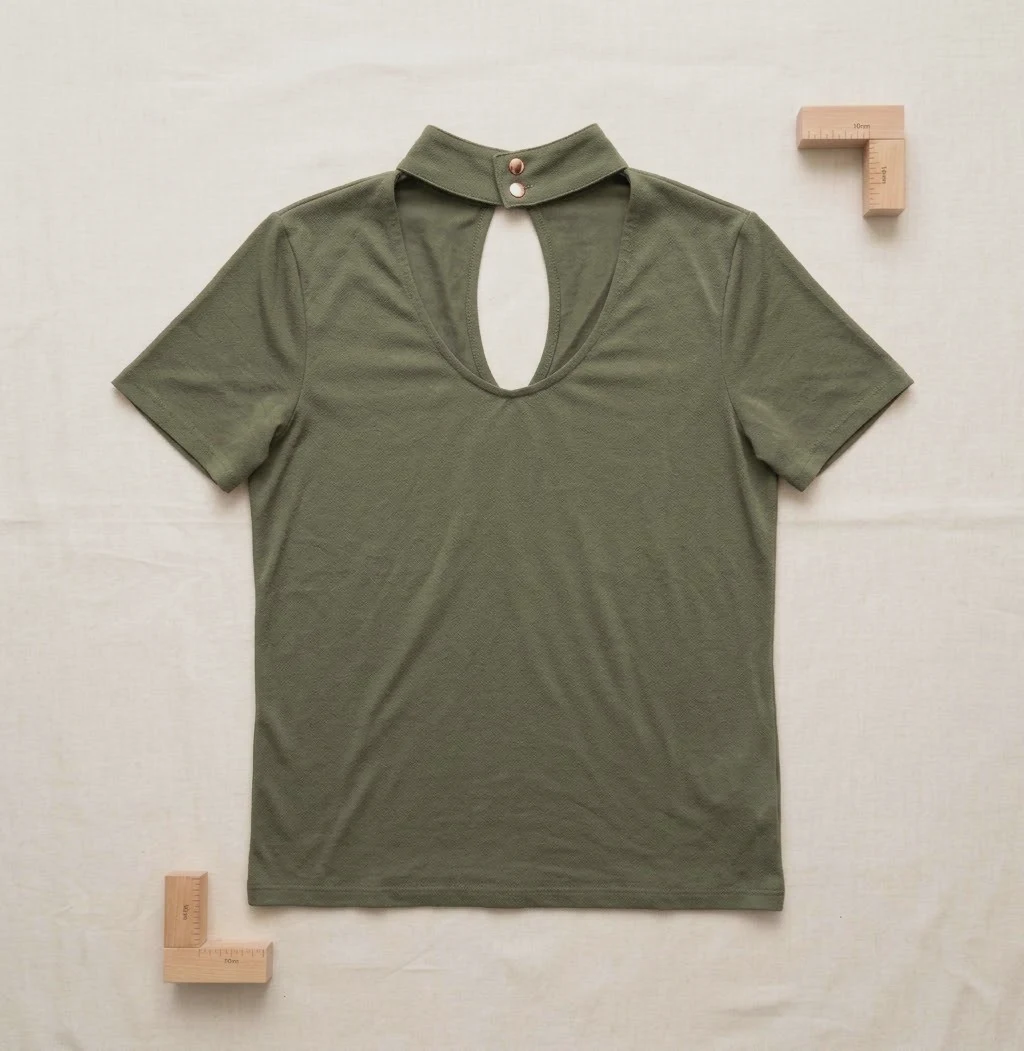 T-shirt vert col montant découpé Women Only Taille M