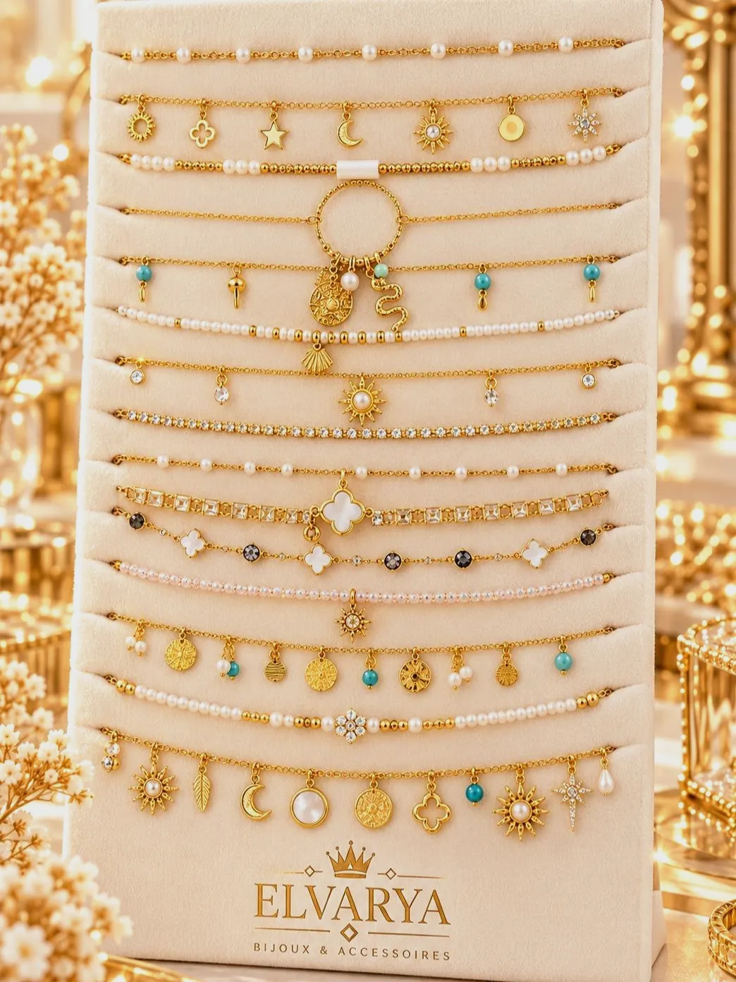 Lot de 10 Bijoux en Acier Inoxydable et Titane Finitions Dorées et Argentées  – Elvarya 4