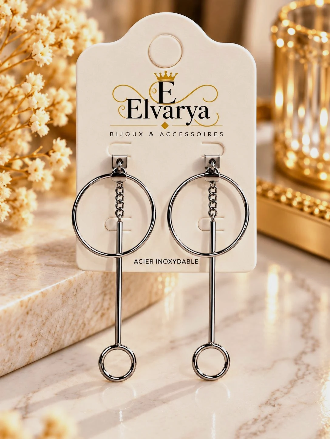 Boucles d’Oreilles Géométriques Argentées