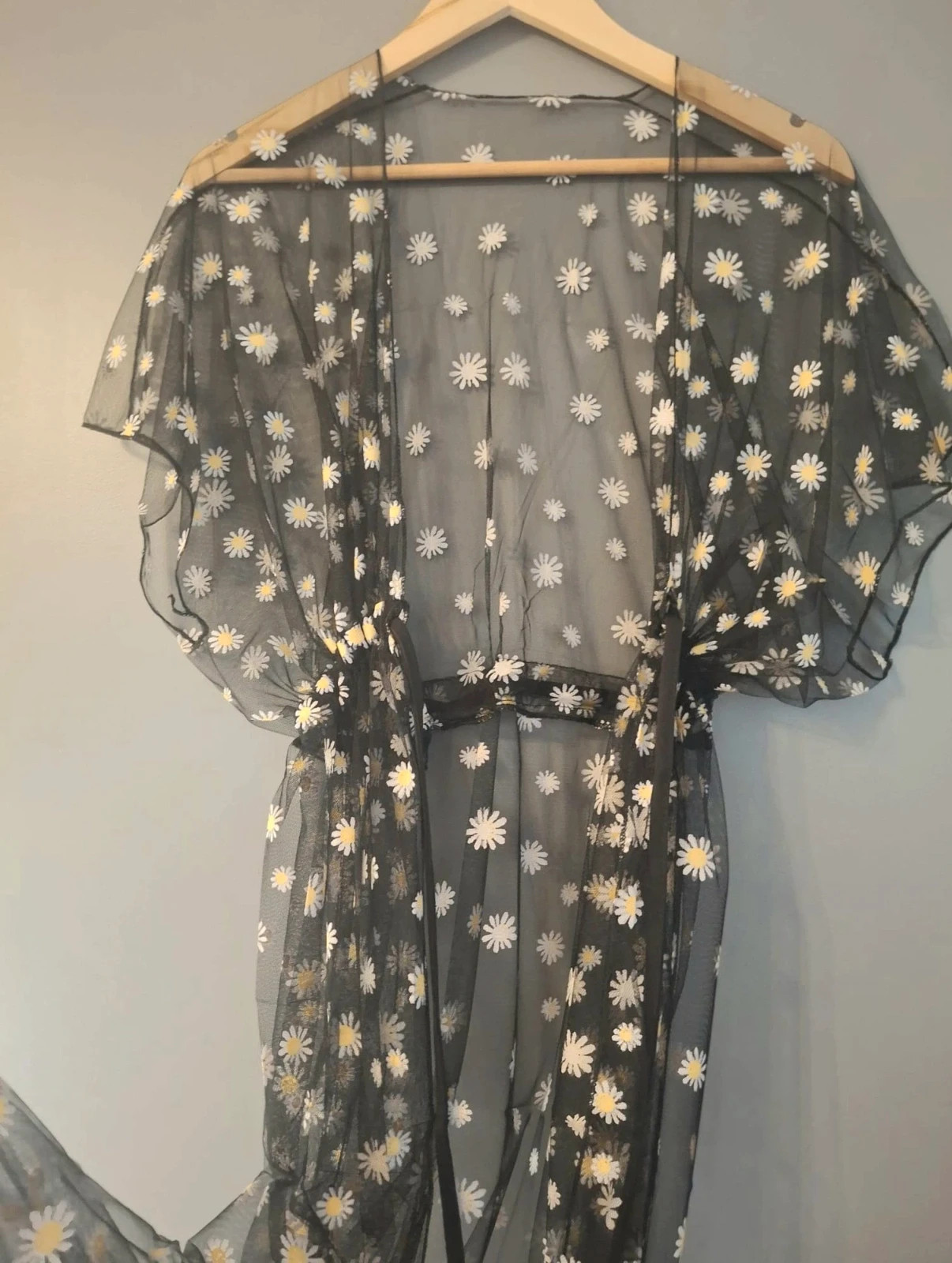 Kimono sarong voile noire tendance Marguerite – kimery – taille L / 40 / 12 4