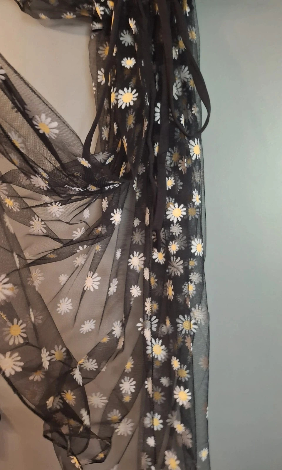 Kimono sarong voile noire tendance Marguerite – kimery – taille L / 40 / 12 3