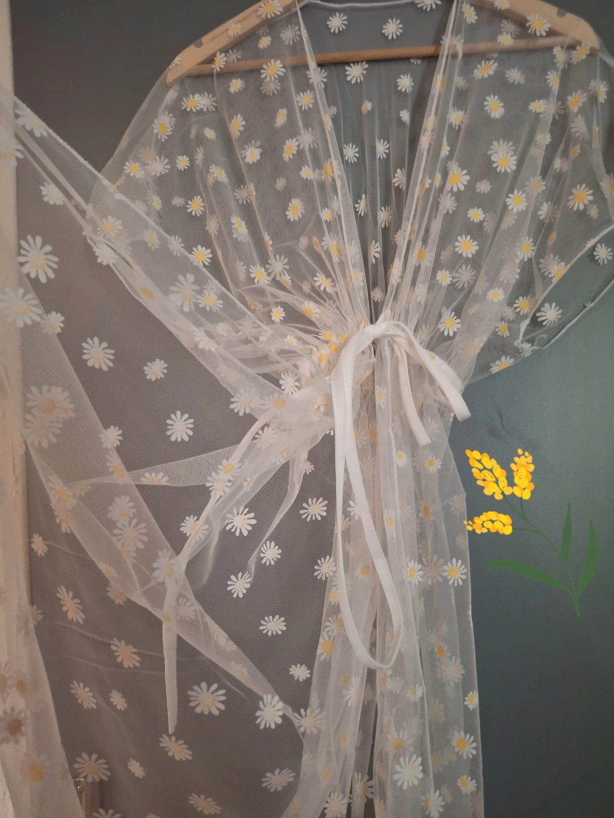 Kimono sarong voile blanc avec Marguerite – kimery – taille L / 40 / 12 2