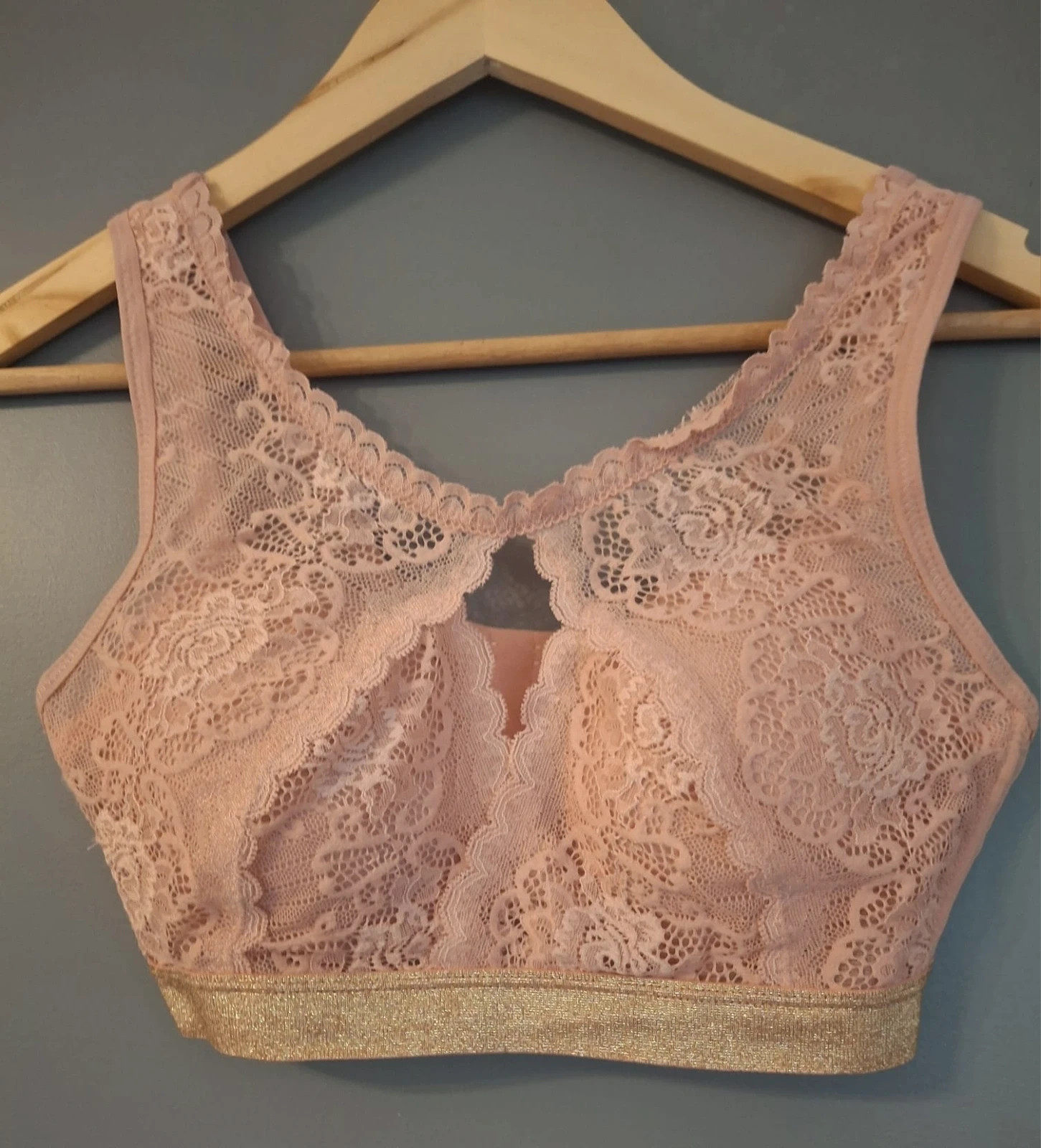Bralette crop top en dentelle gine rosr
