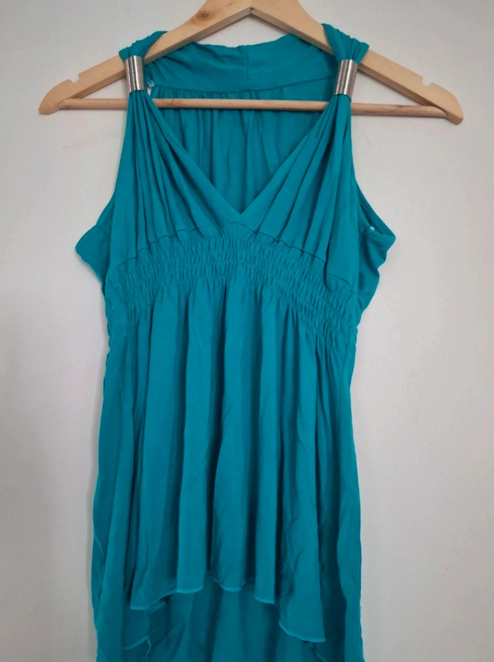 Top fluide turquoise avec jolis détails sur les bretelles – Tendance – taille M / 38 / 10 2