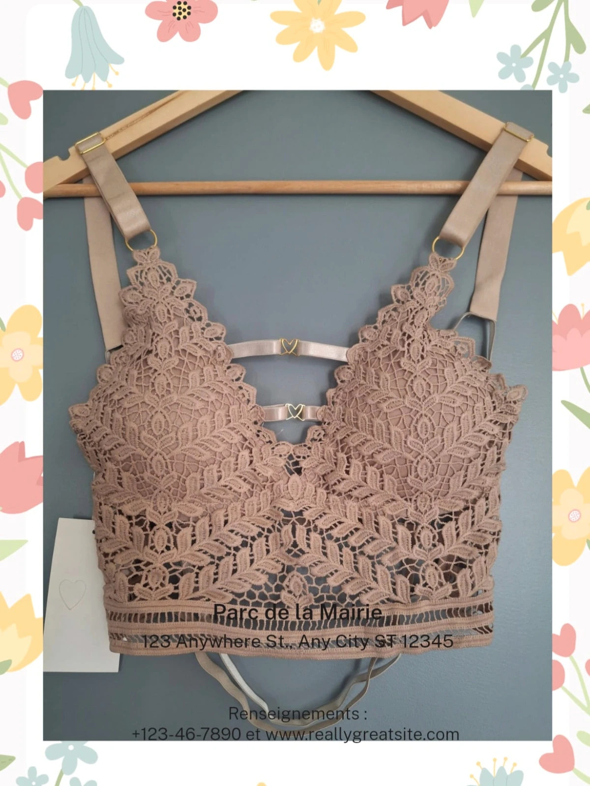 Crop top bustier en dentelle crochet – kimery – taille Taille unique