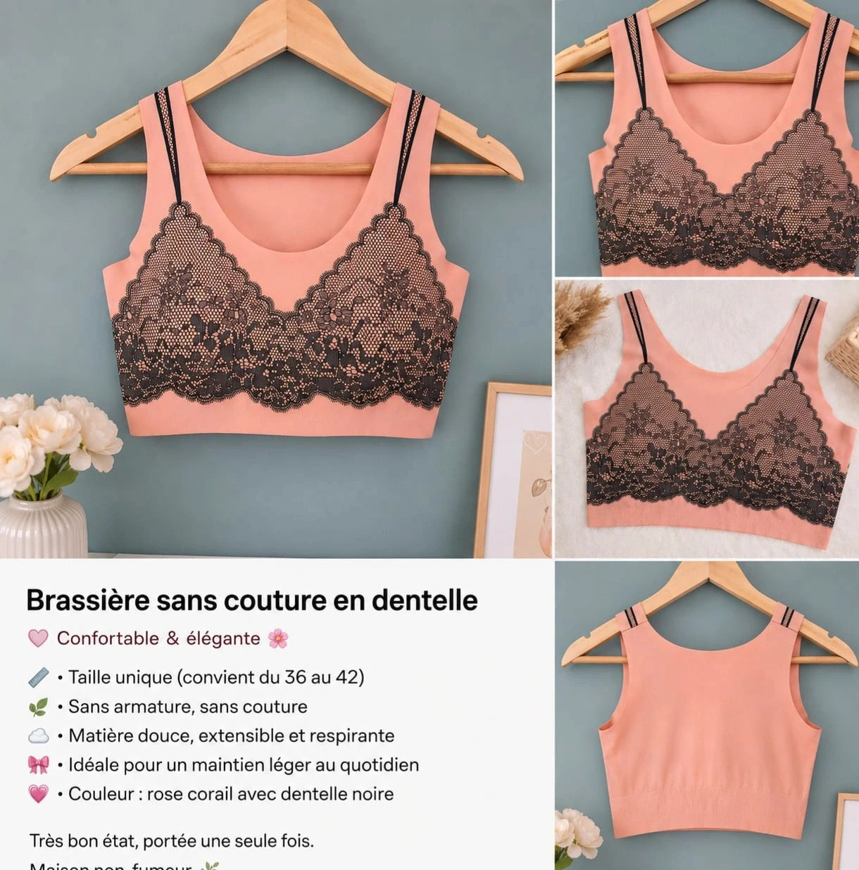 Bralette invisible sans couture push up