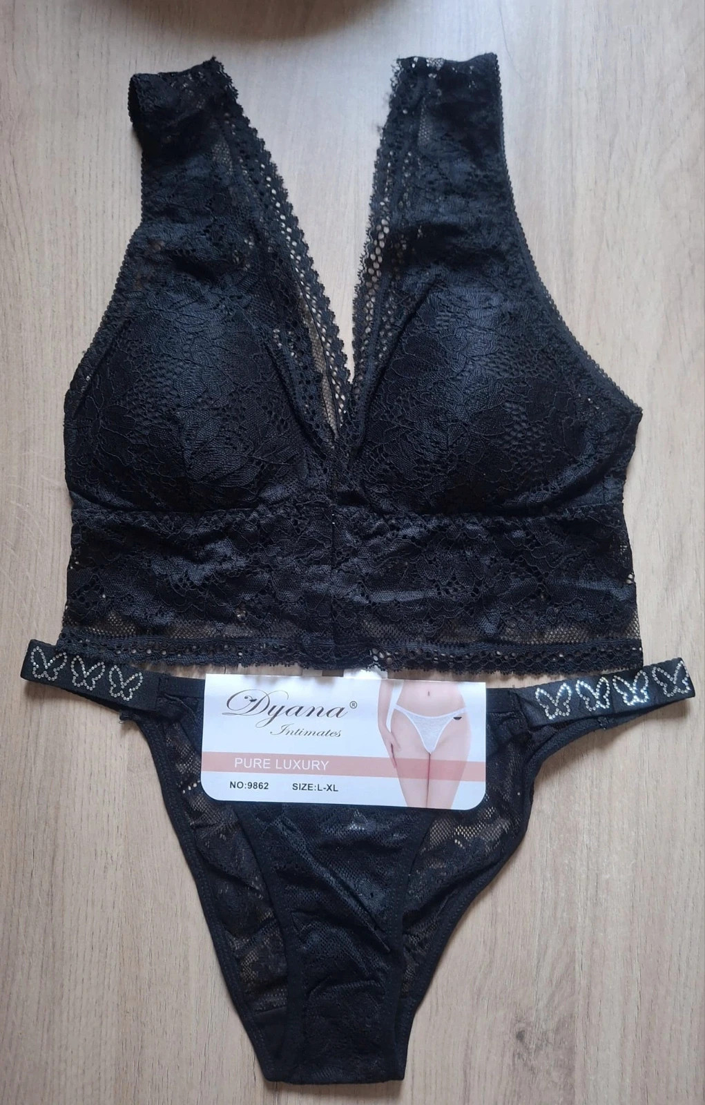 Ensemble lingeries dentelle noire – yalish – taille L / 40 / 12