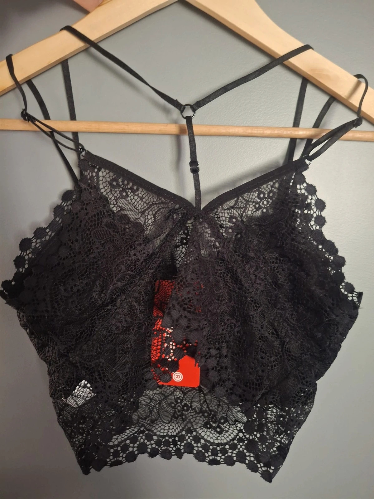 Bralette crop top dentelle noire tendance – kimery – taille L / 40 / 12 2