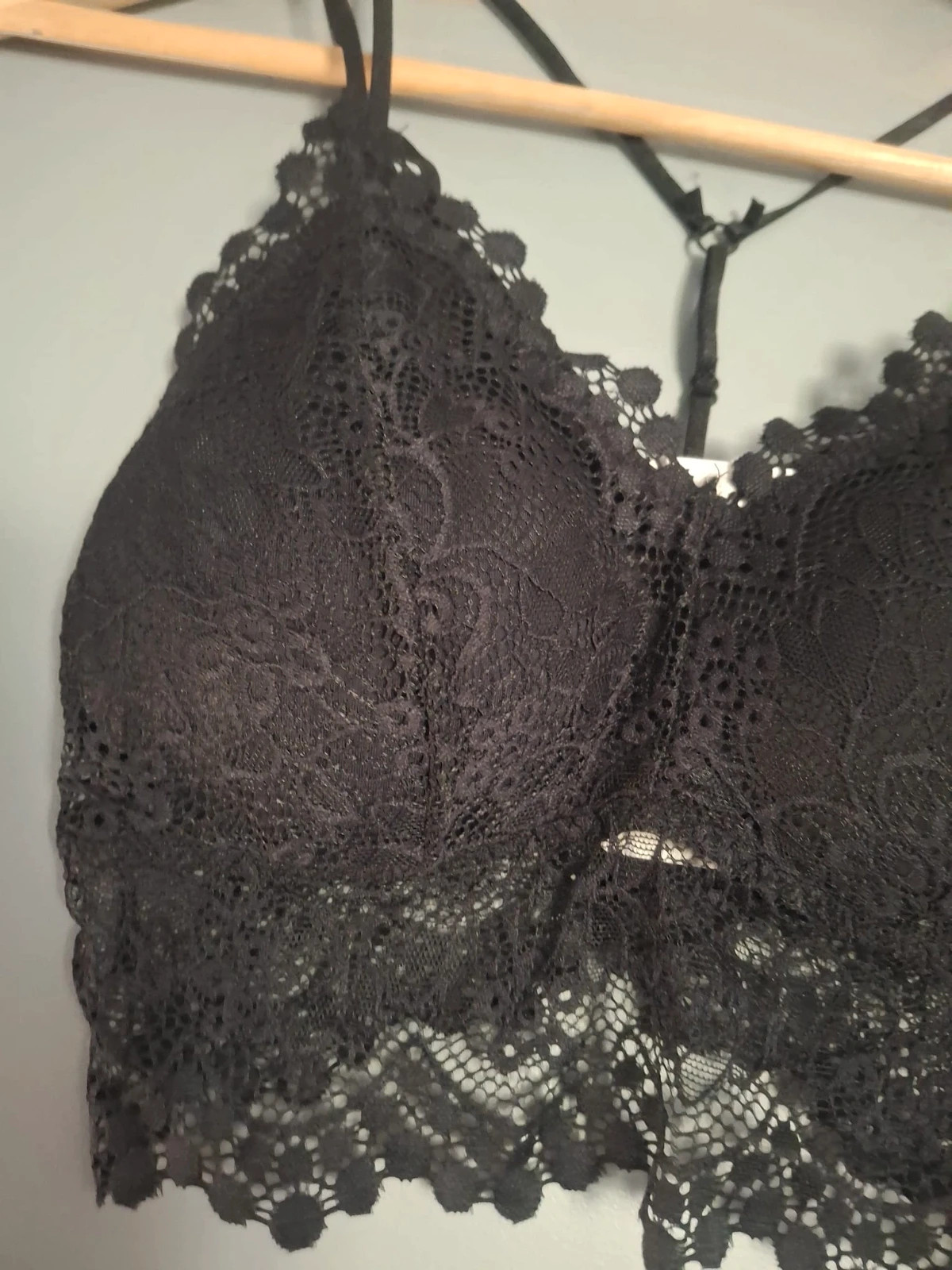 Bralette crop top dentelle noire tendance – kimery – taille L / 40 / 12 3