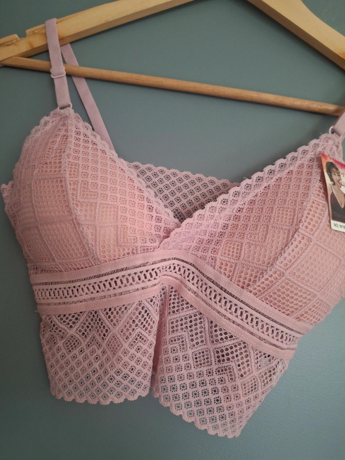 Bralette crop top dentelle Rose claire – Ancona – taille M / 38 / 10 2