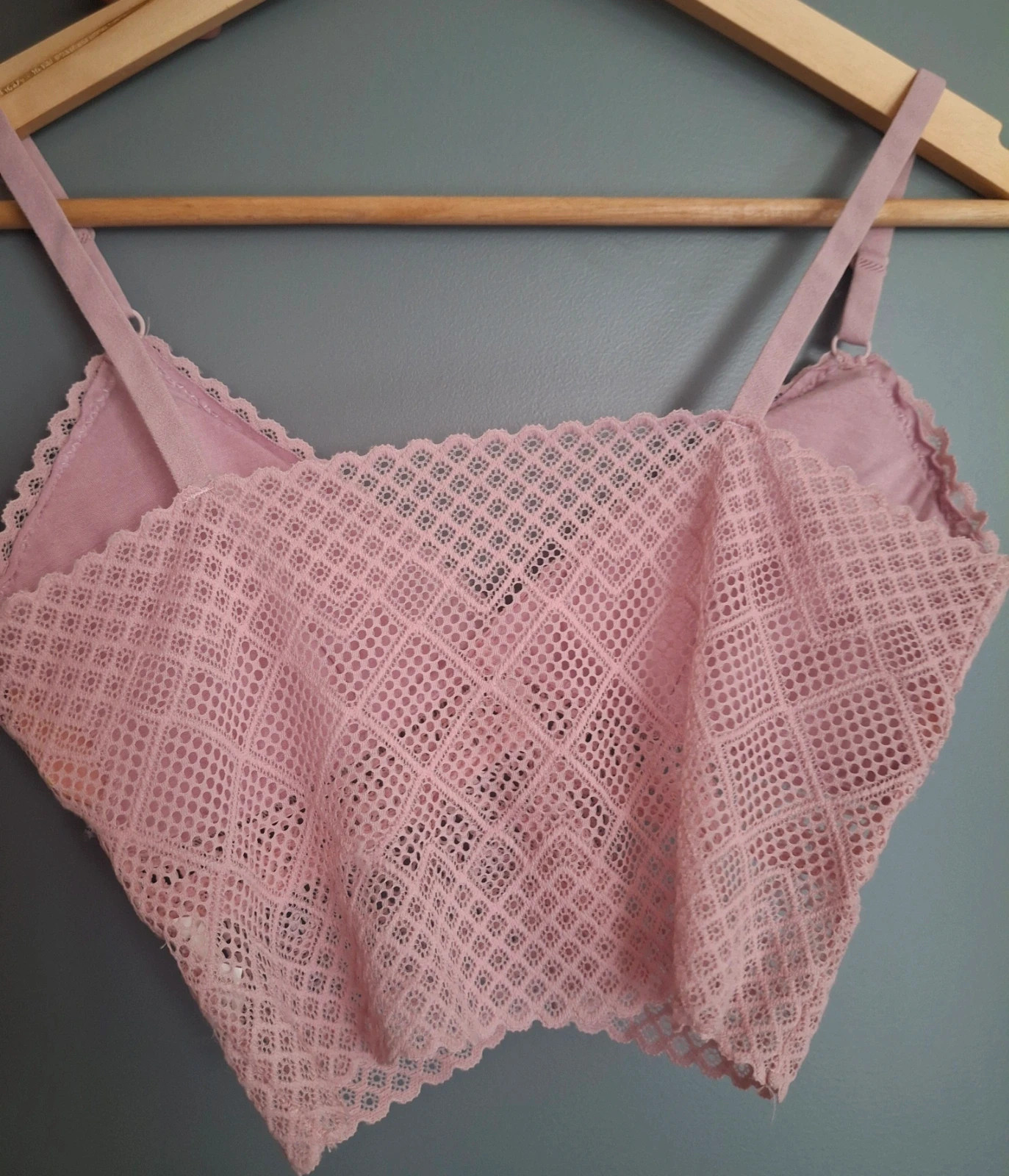 Bralette crop top dentelle Rose claire – Ancona – taille M / 38 / 10 4