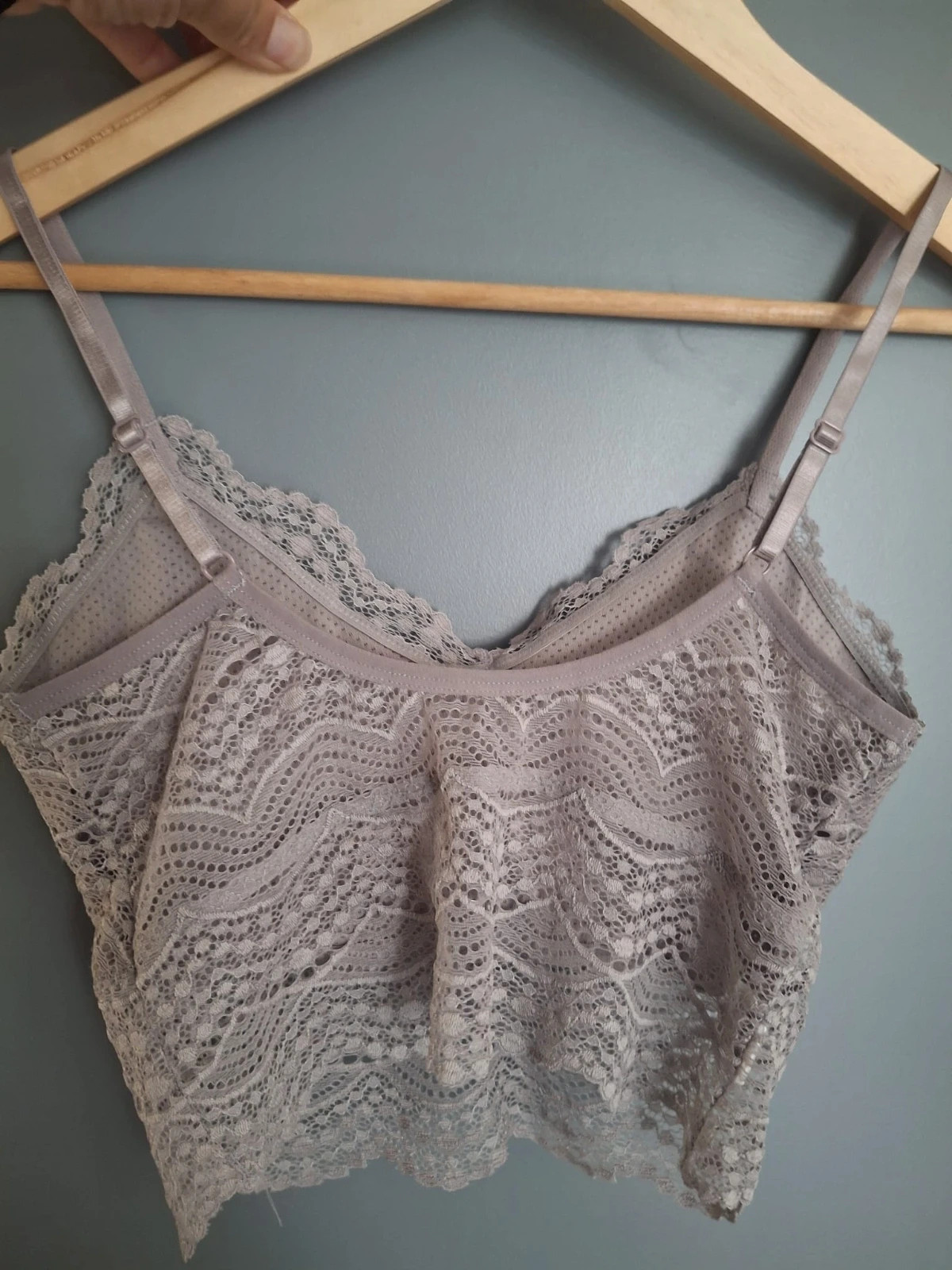 Bralette dentelle grise bretelles réglable – Ancona – taille M / 38 / 10 3