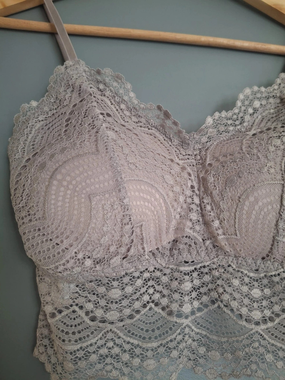 Bralette dentelle grise bretelles réglable – Ancona – taille M / 38 / 10 2