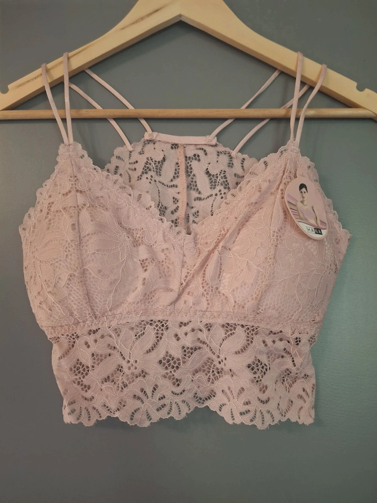 Bralette crop top dentelle rose tendance