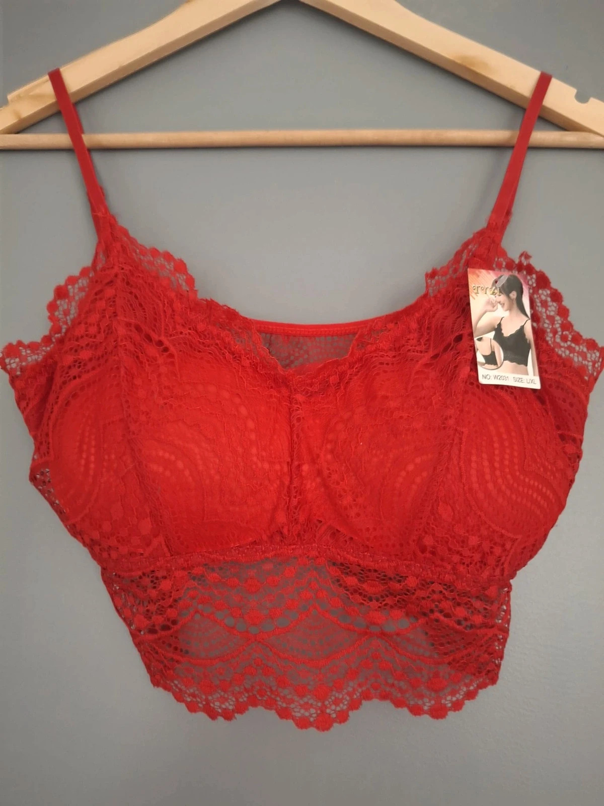 Crop top style bustier dentelle rouge – Ancona – taille XL / 42 / 14 2