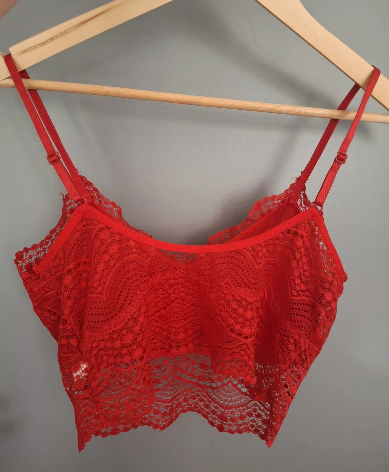 Crop top style bustier dentelle rouge – Ancona – taille XL / 42 / 14 3
