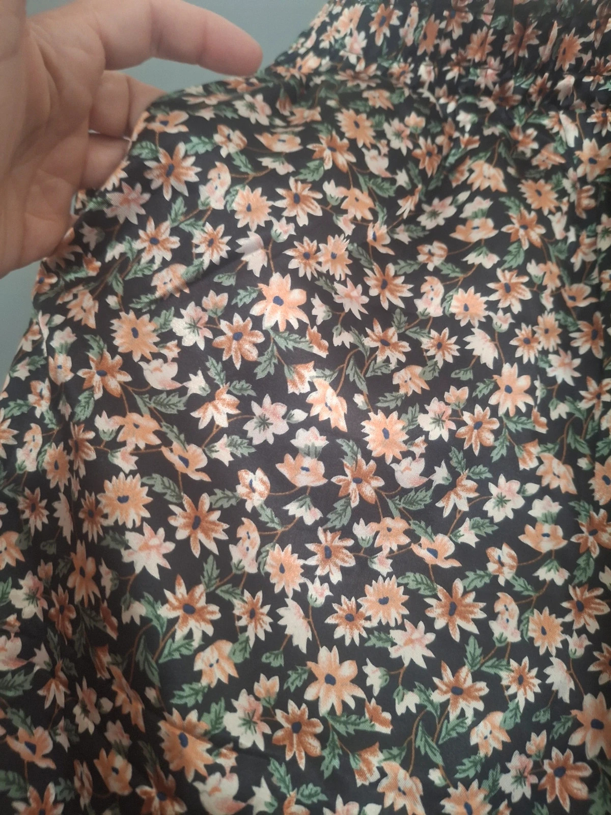 Pantalon palazzo fluide imprimé Liberty – Pink & Sky – taille XL / 42 / 14 4